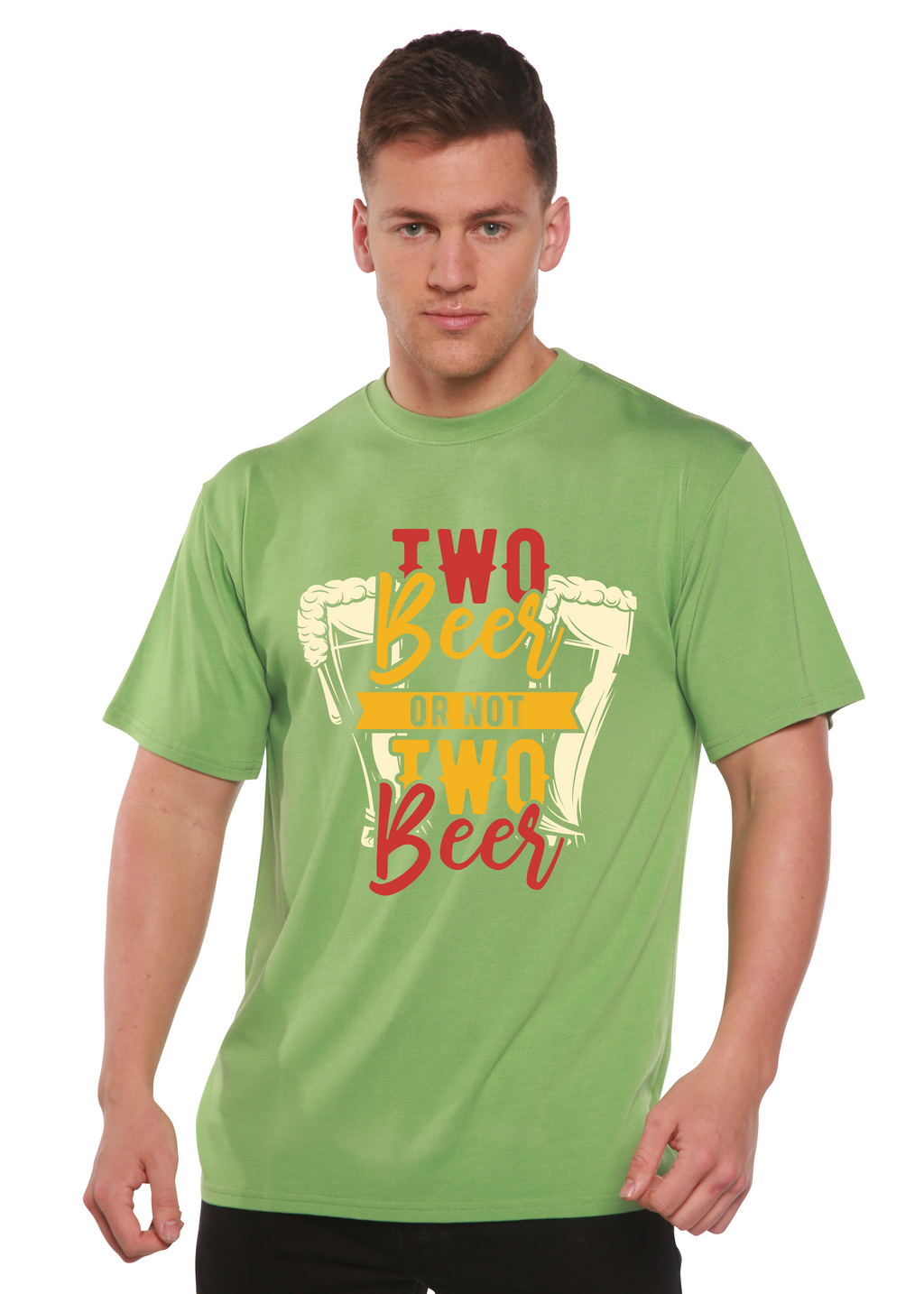 Two Beer Men's Bamboo Viscose/Organic Cotton Short Sleeve Graphic T-Shirt - The7Letter
