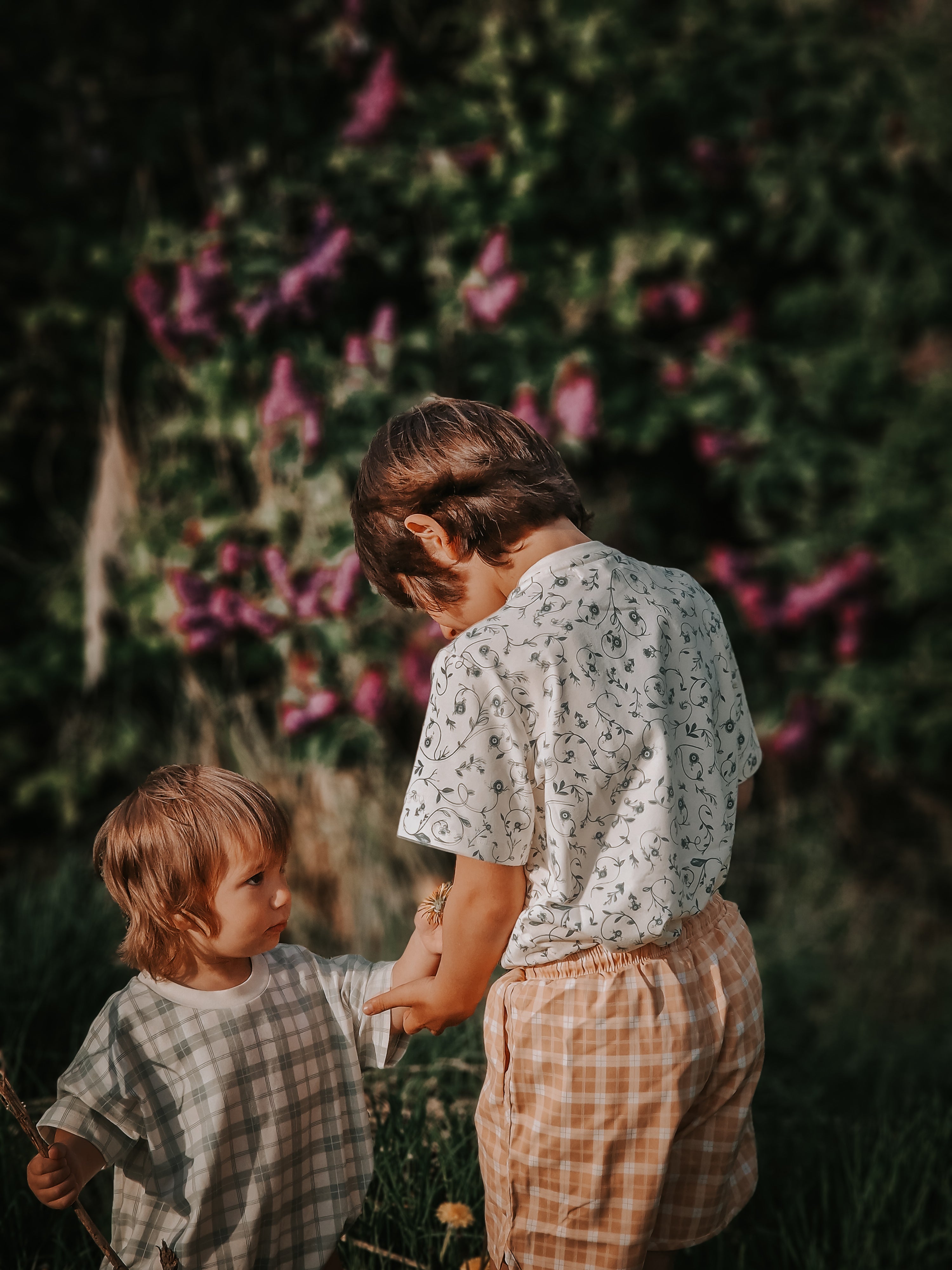 Bubble Romper | Organic Cotton Jersey - Fern Plaid - The7Letter