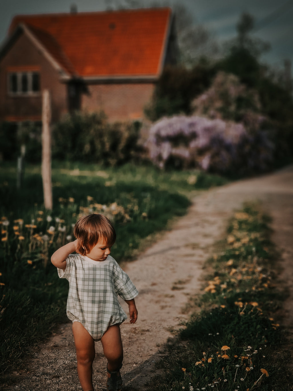 Bubble Romper | Organic Cotton Jersey - Fern Plaid - The7Letter