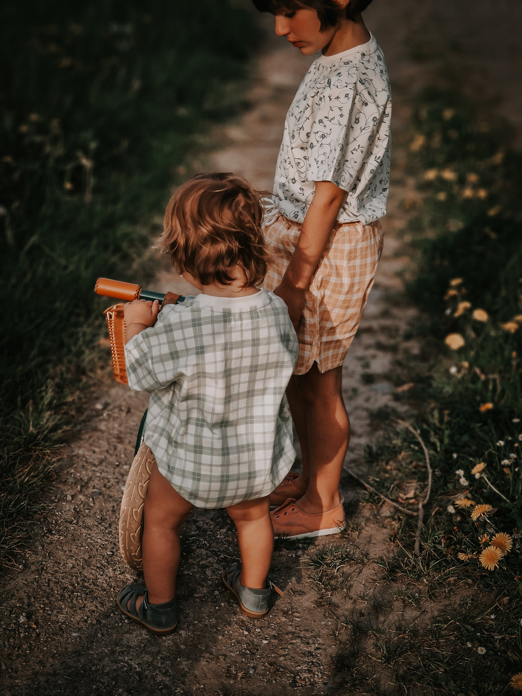 Bubble Romper | Organic Cotton Jersey - Fern Plaid - The7Letter