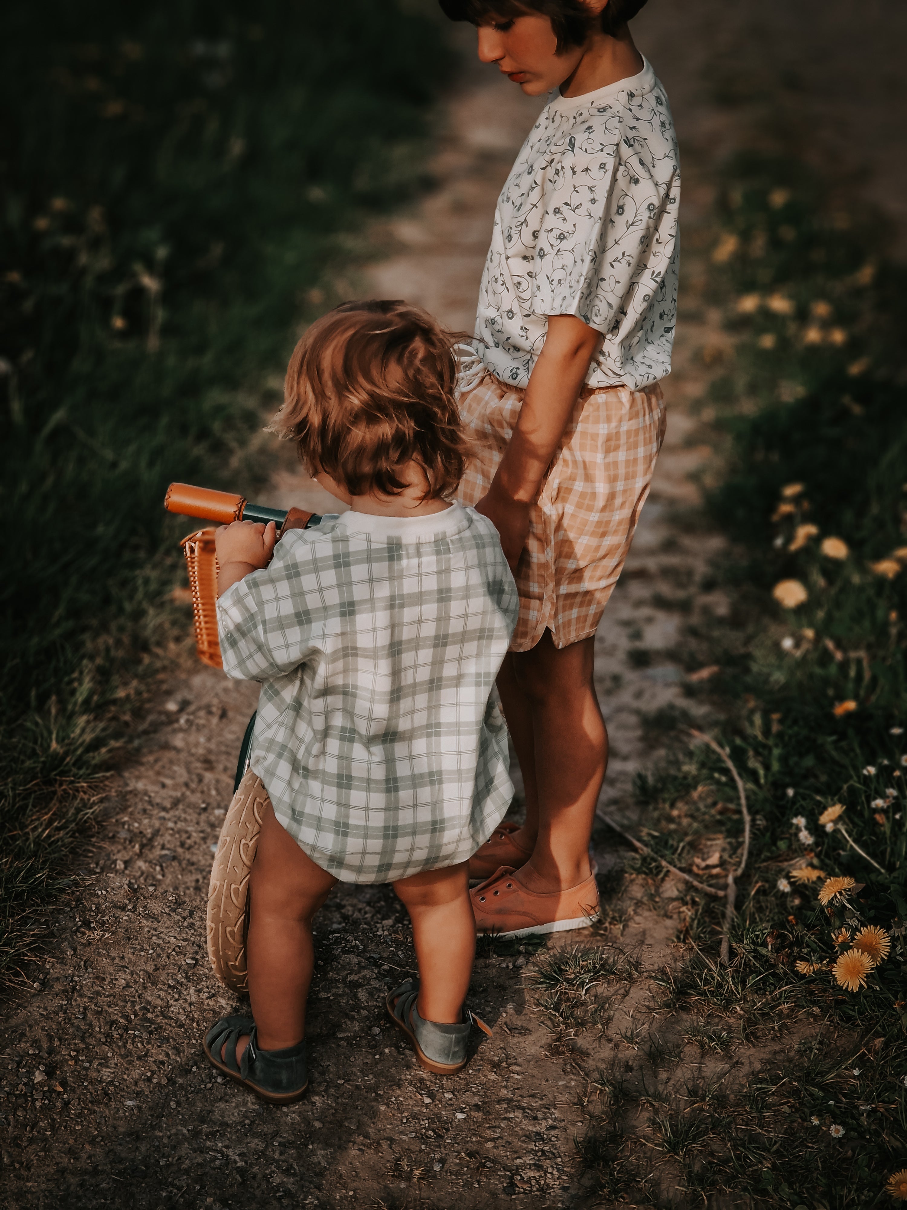 Bubble Romper | Organic Cotton Jersey - Fern Plaid - The7Letter