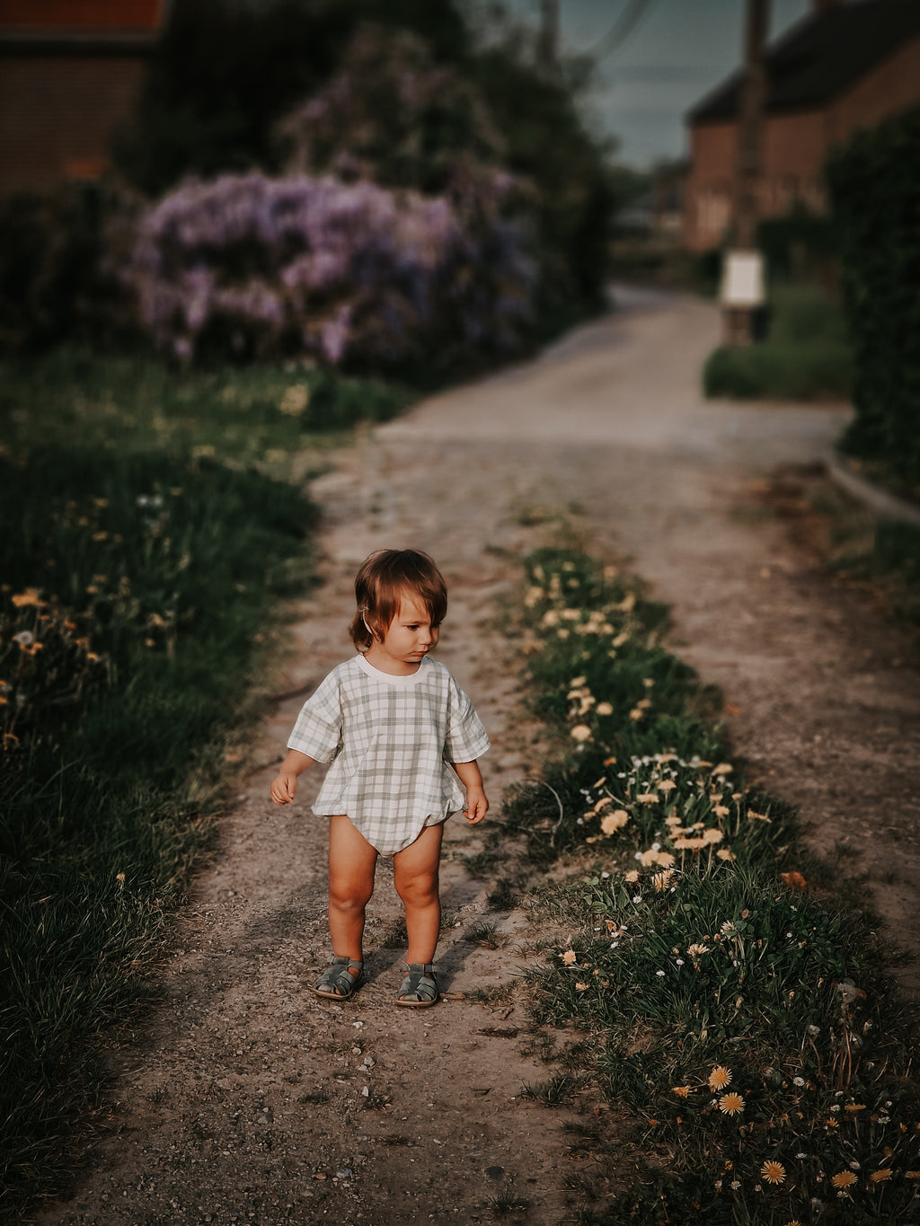Bubble Romper | Organic Cotton Jersey - Fern Plaid - The7Letter