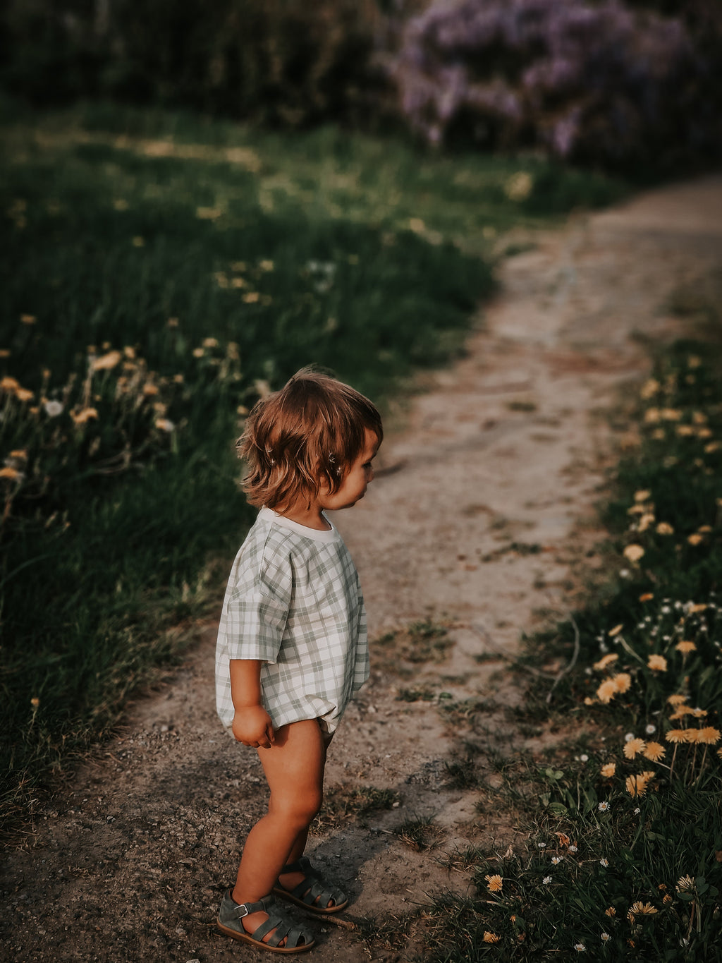Bubble Romper | Organic Cotton Jersey - Fern Plaid - The7Letter