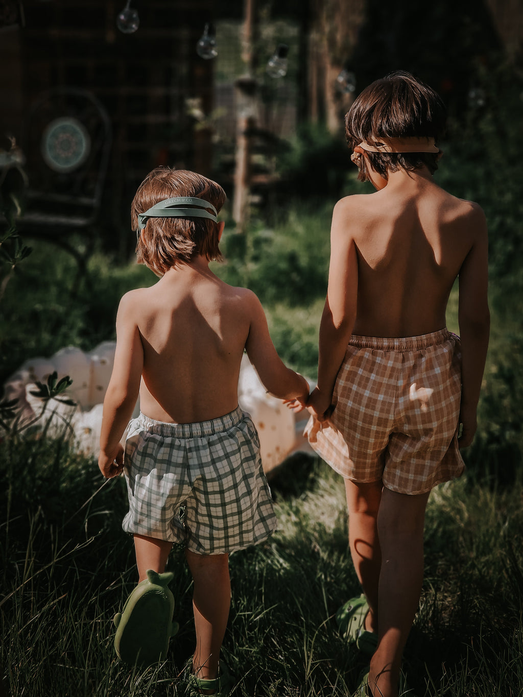 Swim Trunks | UPF + Recycled - Buckwheat Plaid - The7Letter