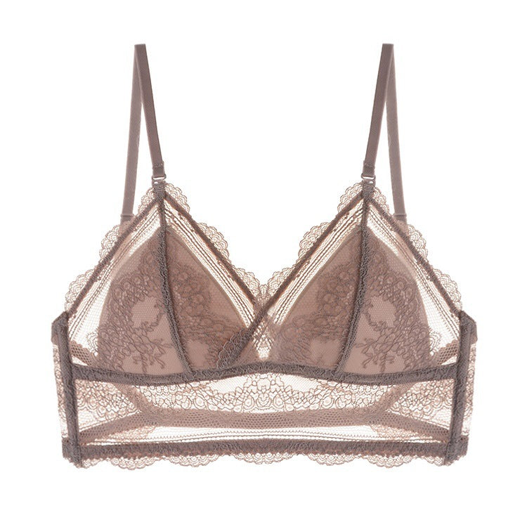 Bralette Französisch Sexy U-förmiger Rücken schöner Unterwäsche Damen Kabellos Dünn BH Unsichtbarer Rückenfrei Spitze Triangel-BH Sommer