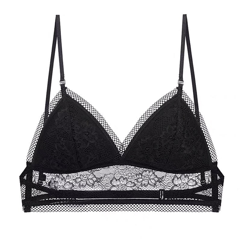 Bralette Französisch Sexy U-förmiger Rücken schöner Unterwäsche Damen Kabellos Dünn BH Unsichtbarer Rückenfrei Spitze Triangel-BH Sommer