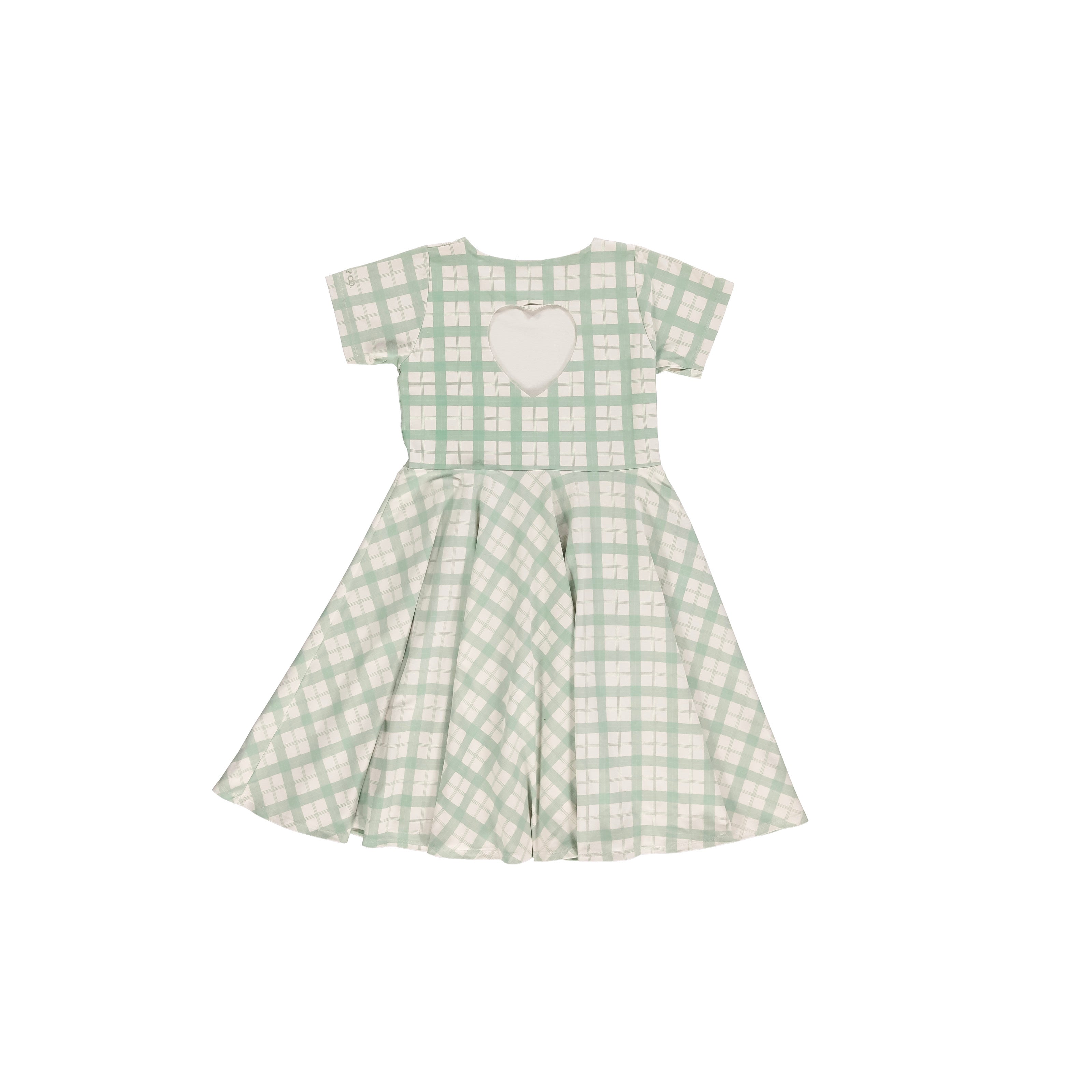 Sweetheart Twirl Dress | Organic Cotton Jersey - Fern Plaid - The7Letter