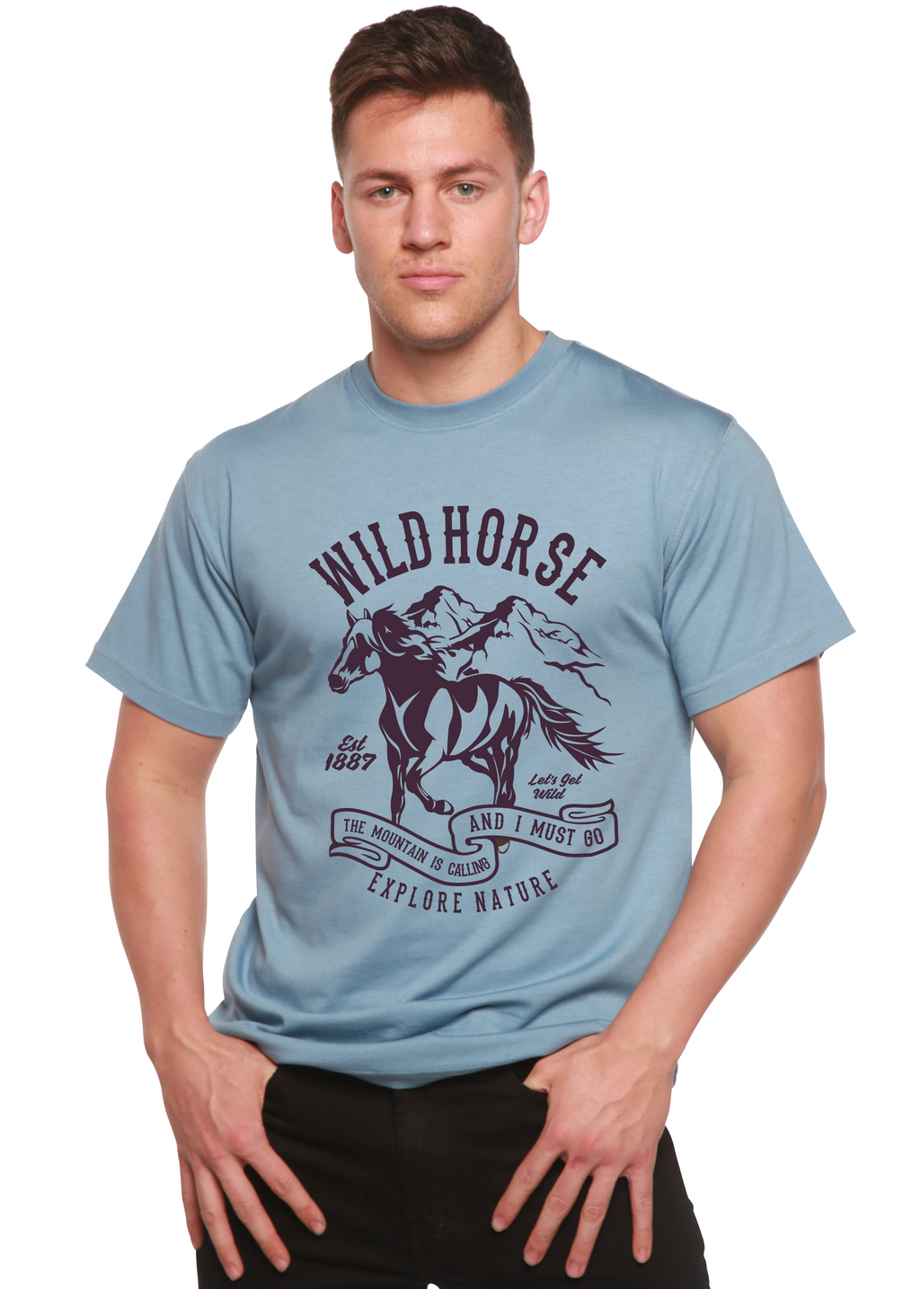 Wild Horse Spun Bamboo® Men's Bamboo Viscose/Organic Cotton Short Sleeve Graphic T-Shirt - The7Letter
