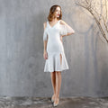 Robe courte de soirée élégante à col en V pour femme, sexy, boîte de nuit, mondaine