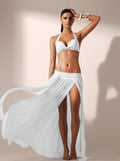 Jupe de plage à taille élastique, paréo de plage, jupe en tulle sexy pour femme, sans bikini