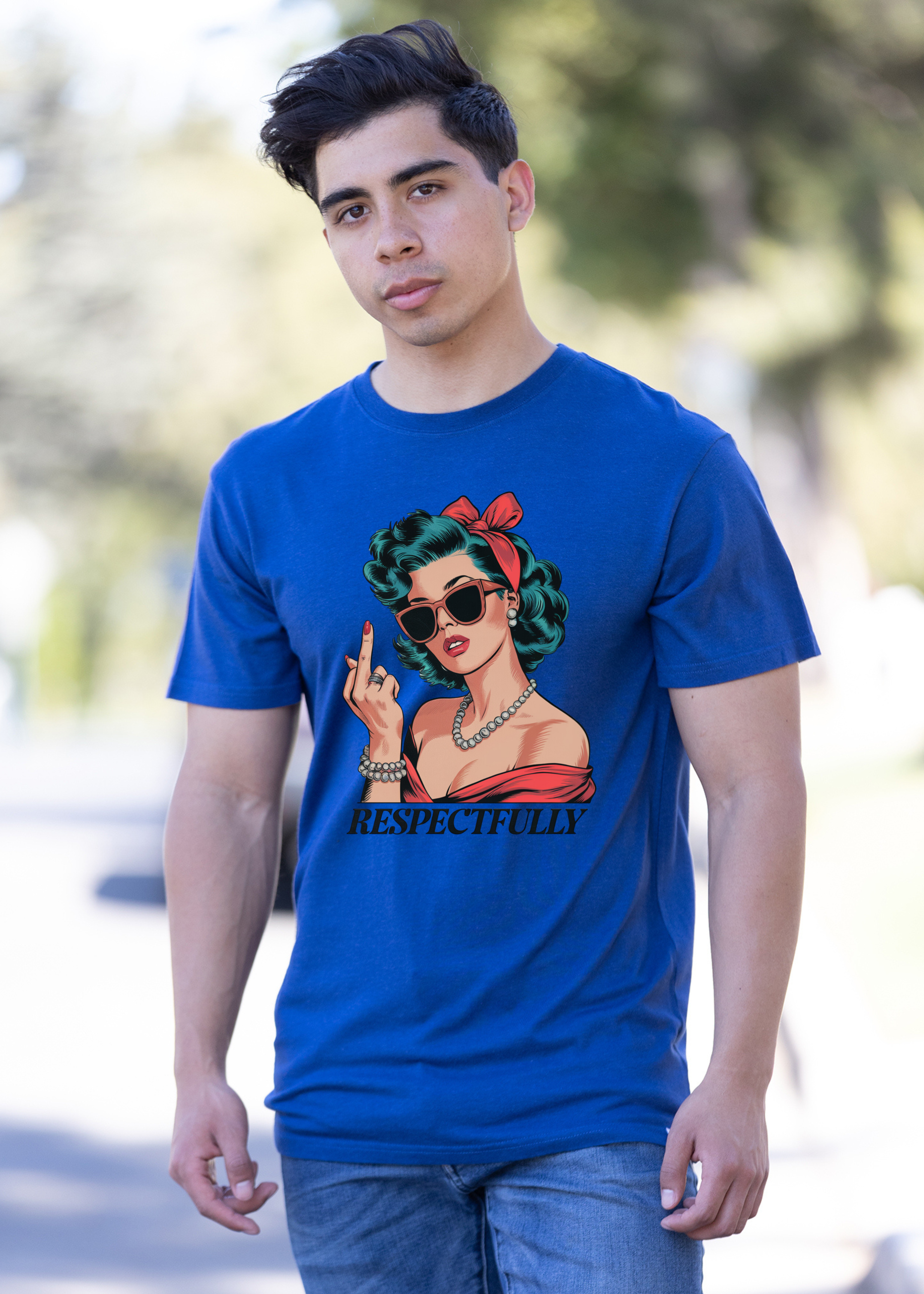 Respectfully Middle Finger Unisex Bamboo/Cotton Graphic T-Shirt - The7Letter
