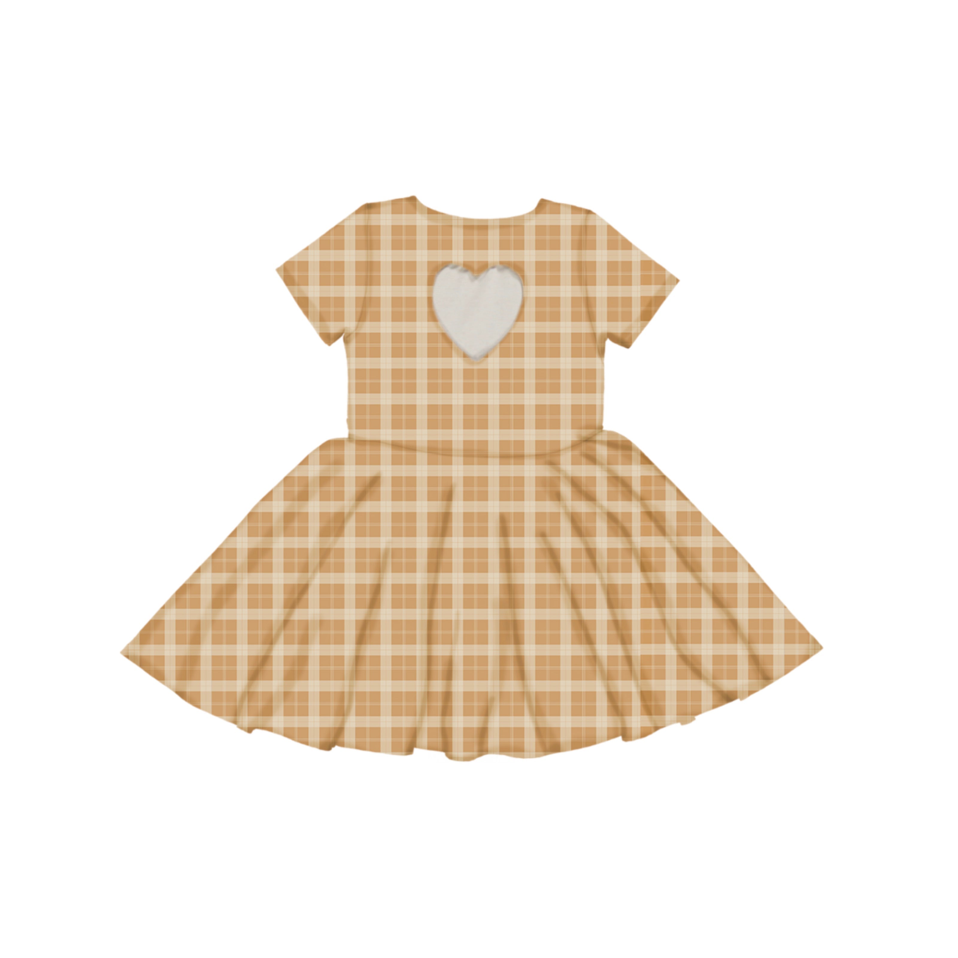 Sweetheart Twirl Dress | Organic Cotton Jersey - Buckwheat Plaid - The7Letter