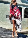 Frühlings-Schrägschulter-Freizeitkleid, sexy Strandkleid mit weitem Saum