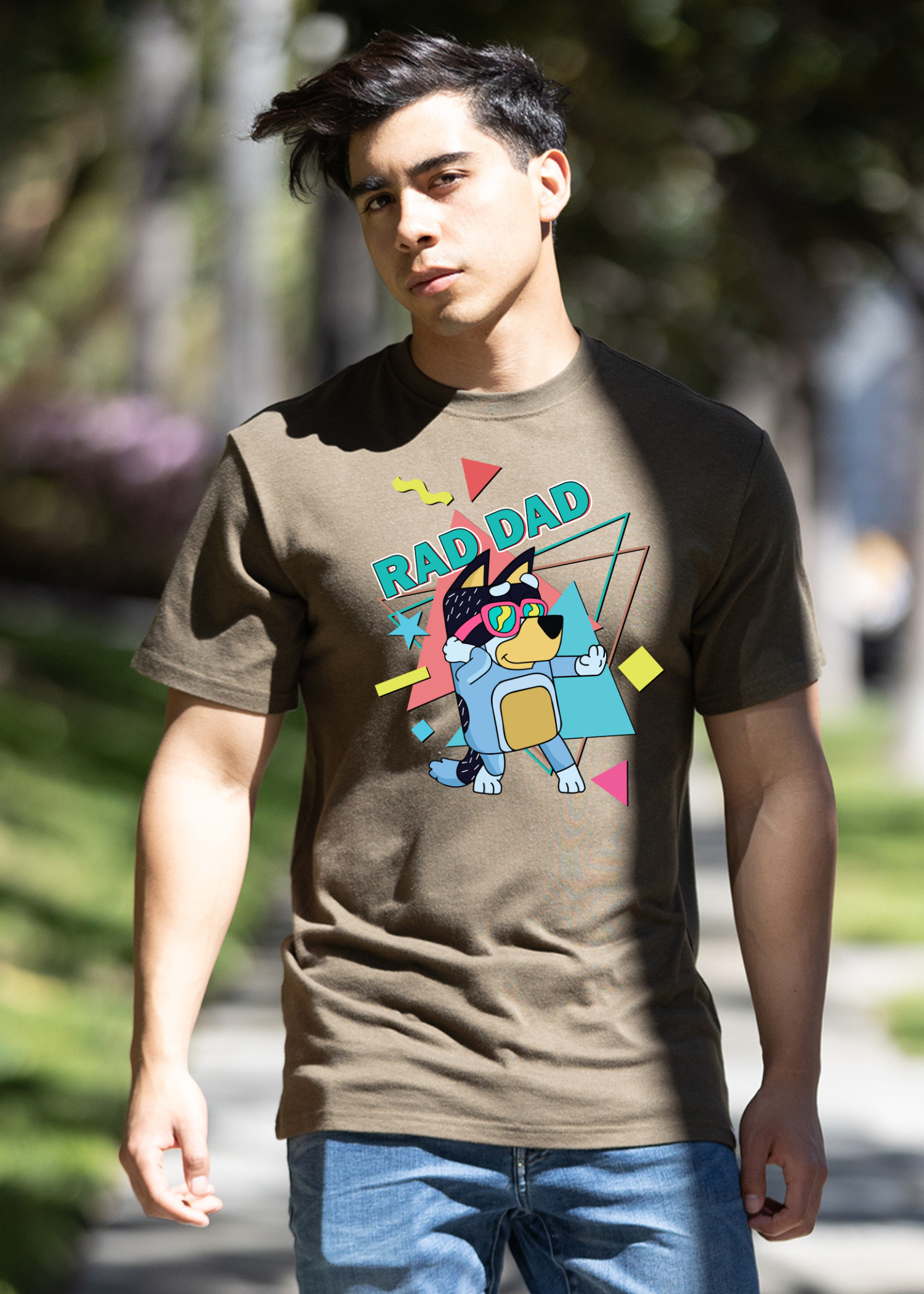 Rad Dad Bluey Men's Bamboo Short Sleeve Graphic T-Shirt - The7Letter