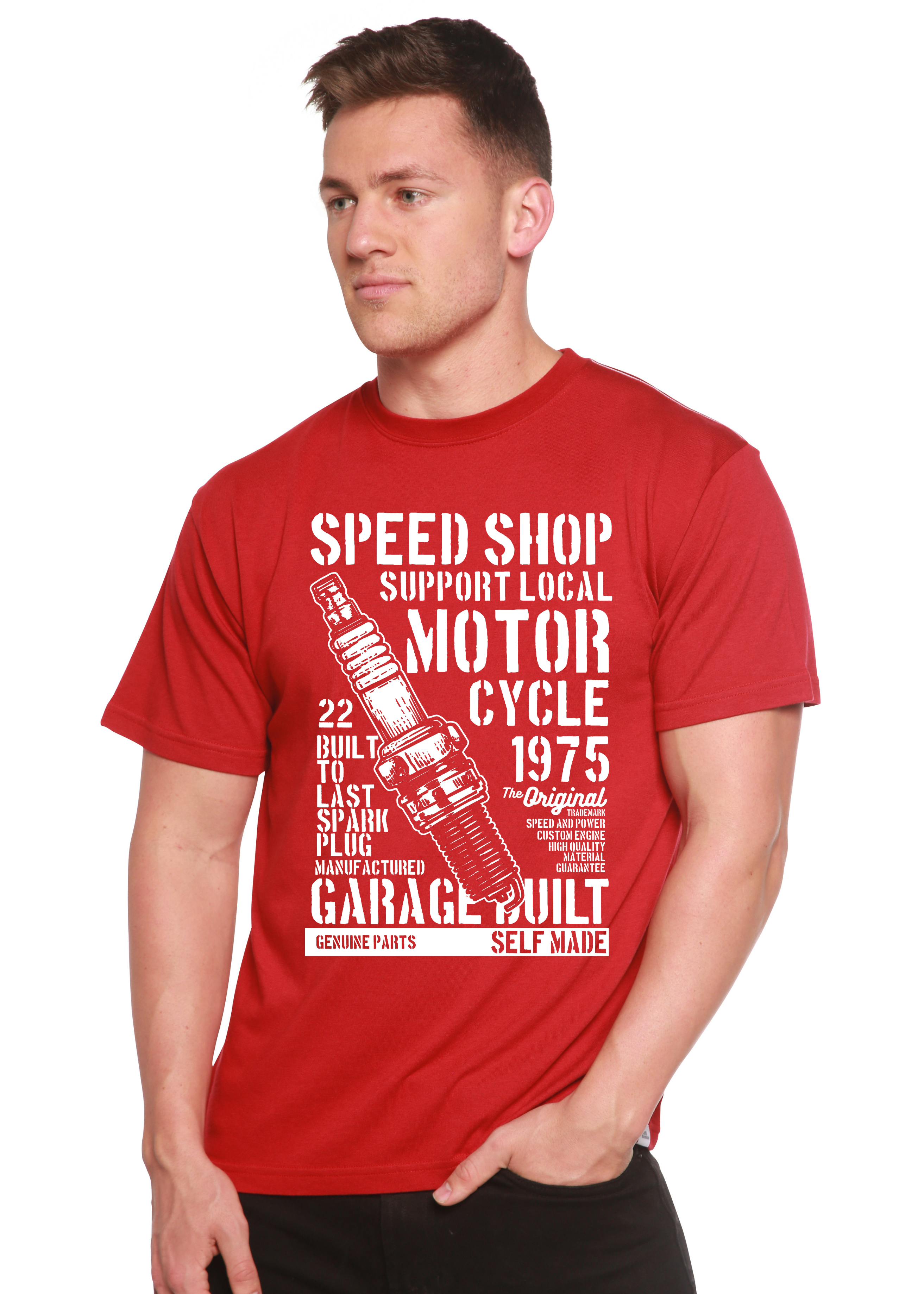 Spark Plug Spun Bamboo® Men's Bamboo Viscose/Organic Cotton Short Sleeve Graphic T-Shirt - The7Letter