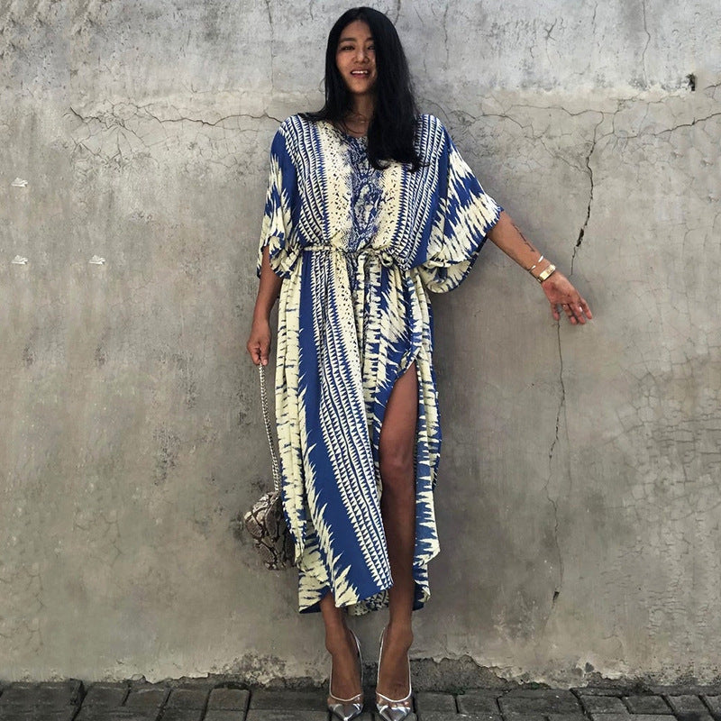 Rayon Schlangenmuster Positionierung Robe Sonnenschutz Strandjacke Bluse Urlaubskleid Meer Damen