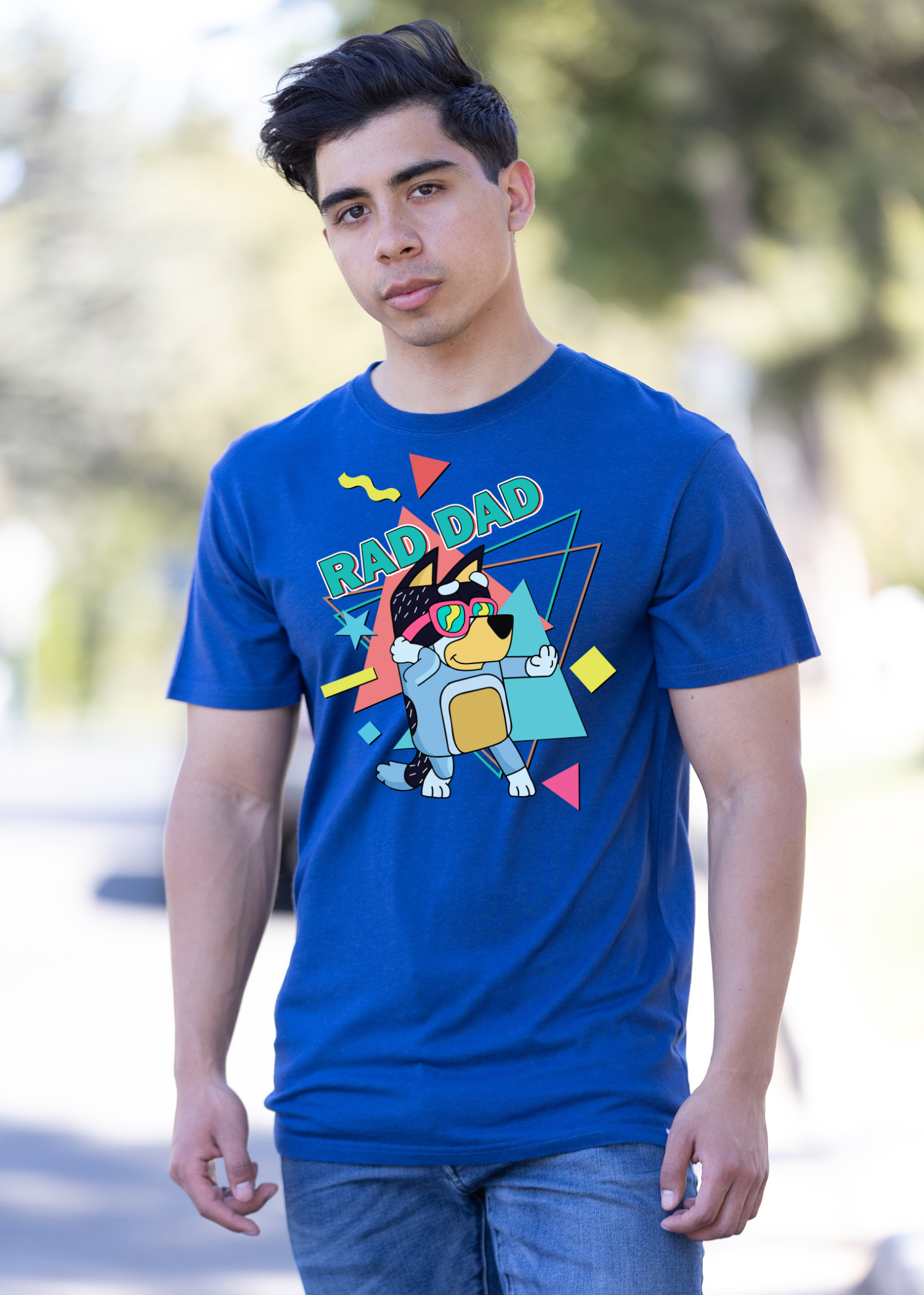Rad Dad Bluey Men's Bamboo Short Sleeve Graphic T-Shirt - The7Letter