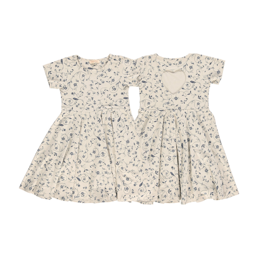 Sweetheart Twirl Dress | Organic Cotton Jersey - Scandi Floral - The7Letter