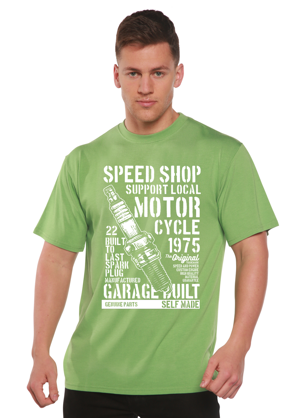 Spark Plug Spun Bamboo® Men's Bamboo Viscose/Organic Cotton Short Sleeve Graphic T-Shirt - The7Letter