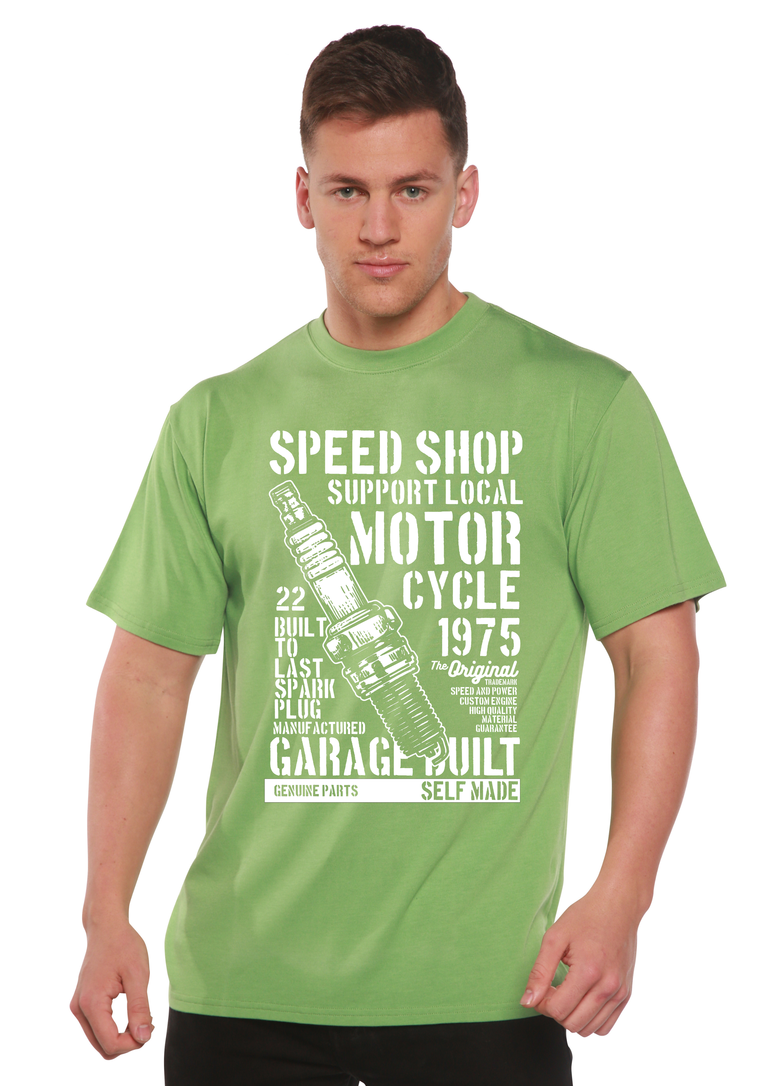 Spark Plug Spun Bamboo® Men's Bamboo Viscose/Organic Cotton Short Sleeve Graphic T-Shirt - The7Letter
