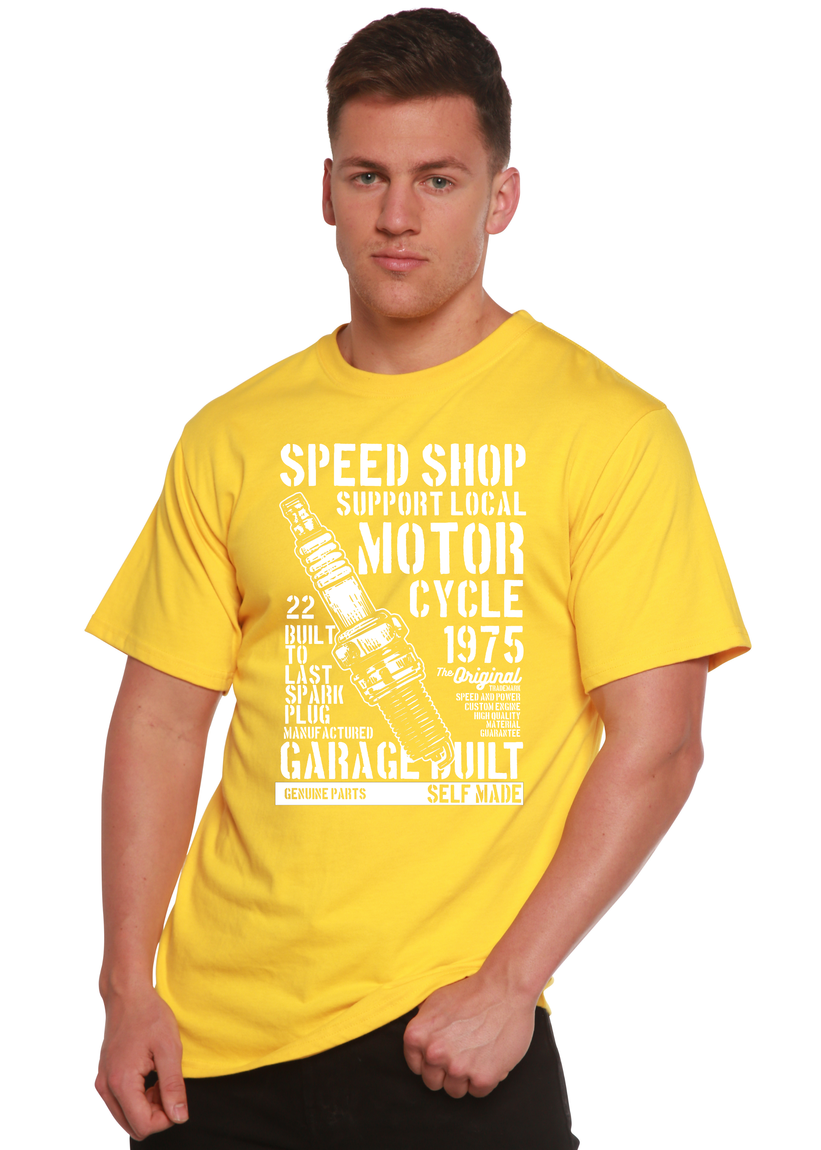 Spark Plug Spun Bamboo® Men's Bamboo Viscose/Organic Cotton Short Sleeve Graphic T-Shirt - The7Letter