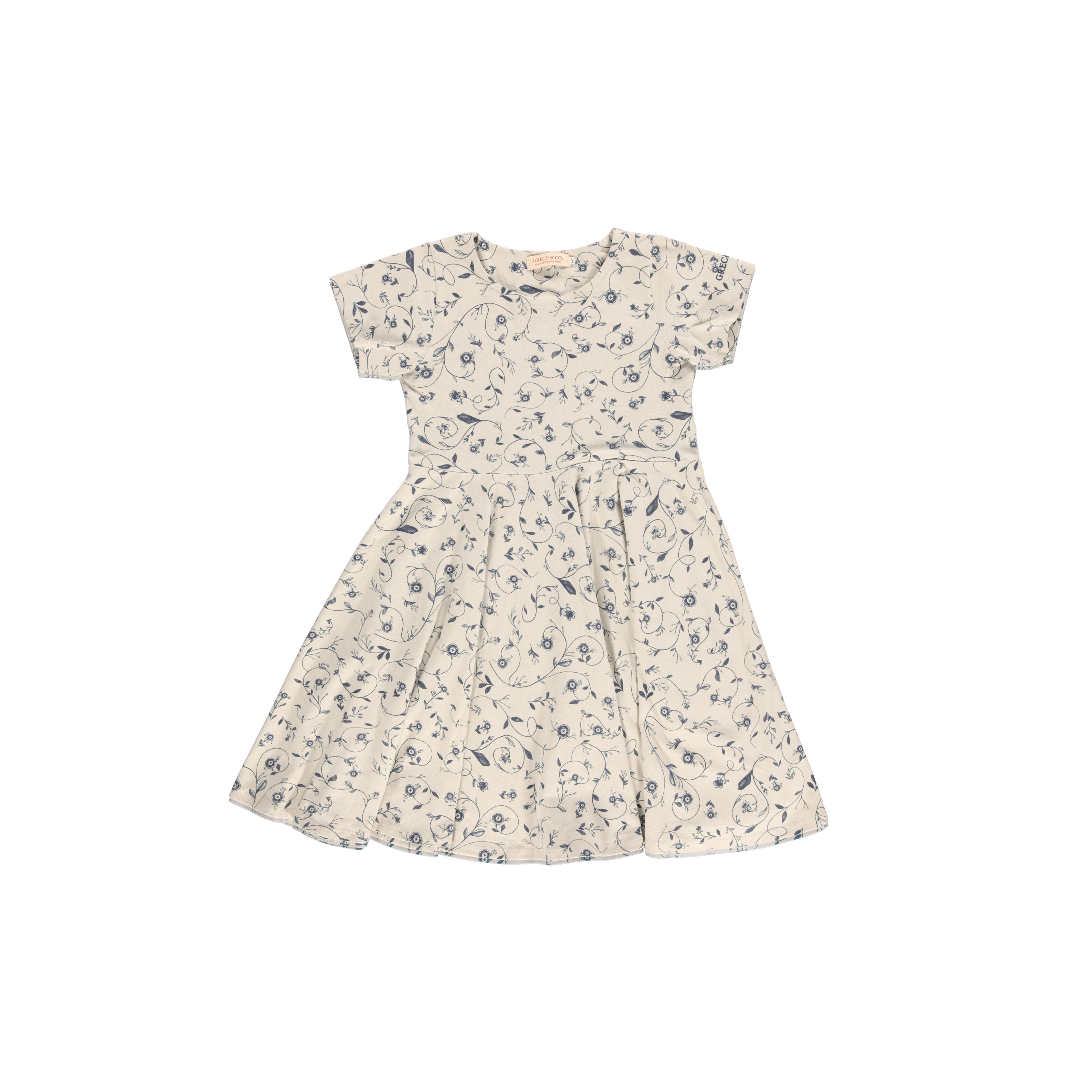 Sweetheart Twirl Dress | Organic Cotton Jersey - Scandi Floral - The7Letter