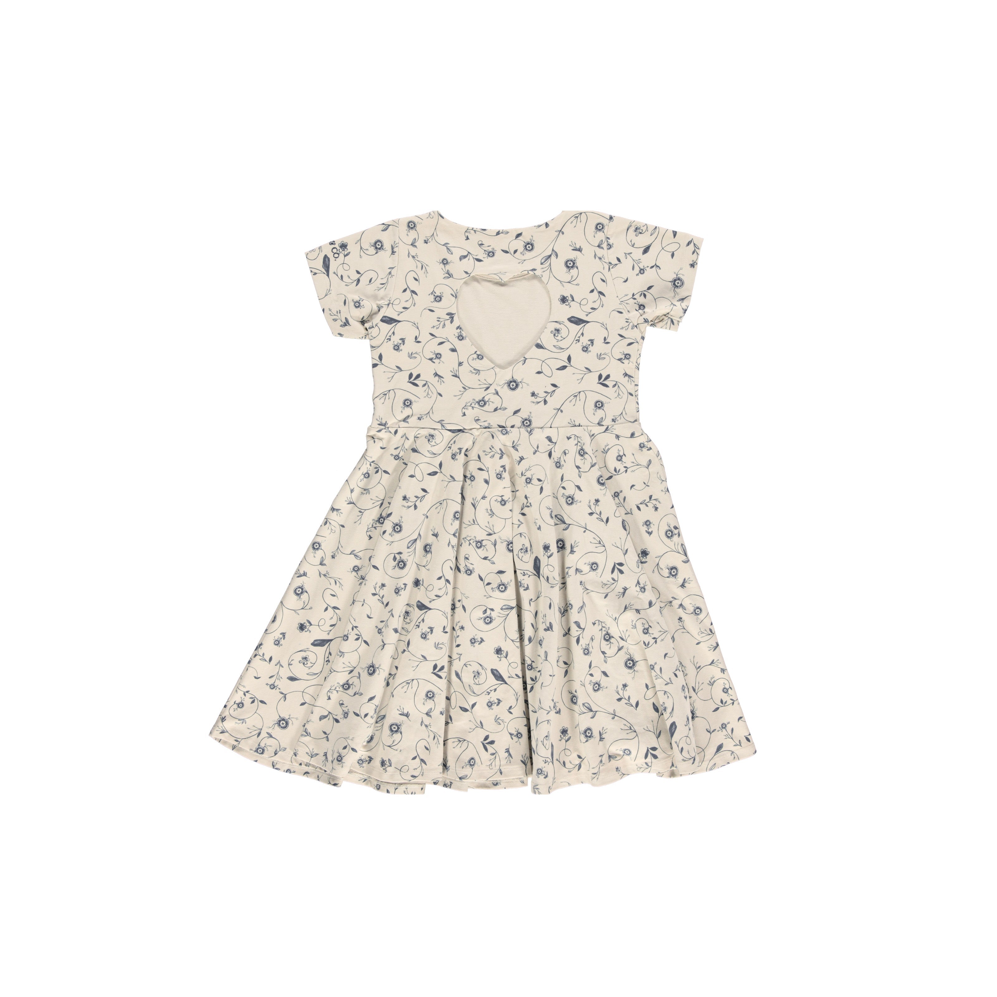 Sweetheart Twirl Dress | Organic Cotton Jersey - Scandi Floral - The7Letter