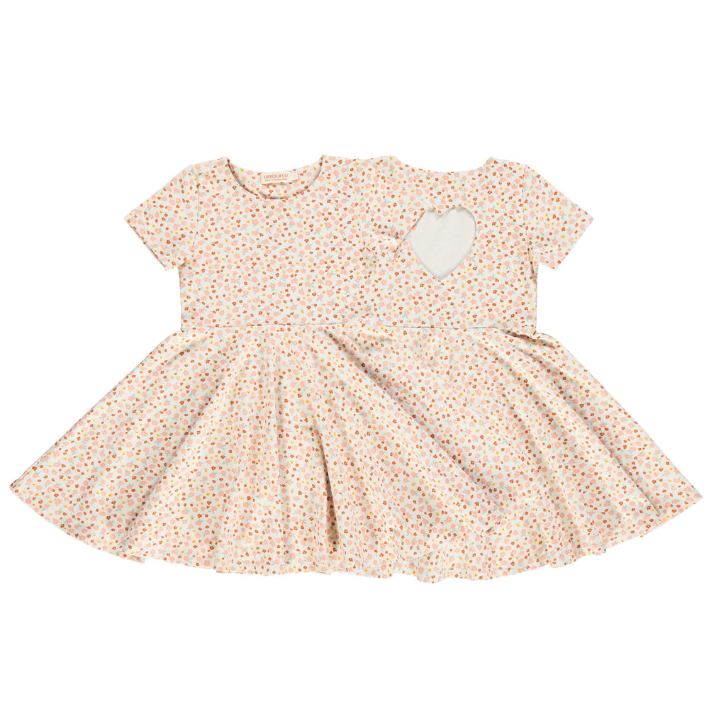 Sweetheart Twirl Dress | Organic Cotton Jersey - Sunset Meadow - The7Letter