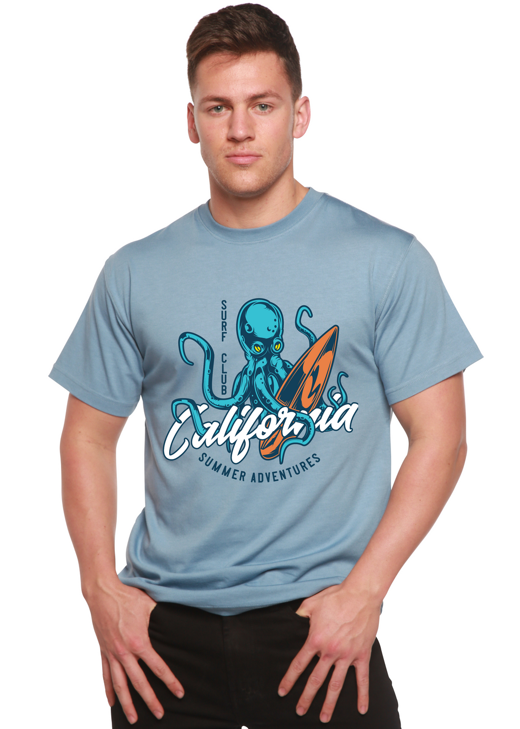California Summer Adventures Men's Bamboo Viscose/Organic Cotton Short Sleeve Graphic T-Shirt - The7Letter