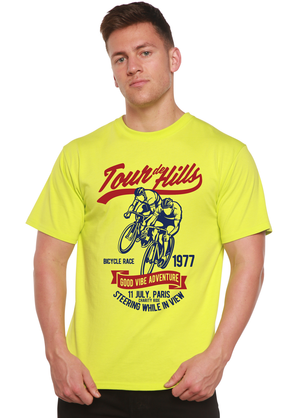 Tour De Hills Spun Bamboo® Men's Bamboo Viscose/Organic Cotton Short Sleeve Graphic T-Shirt - The7Letter