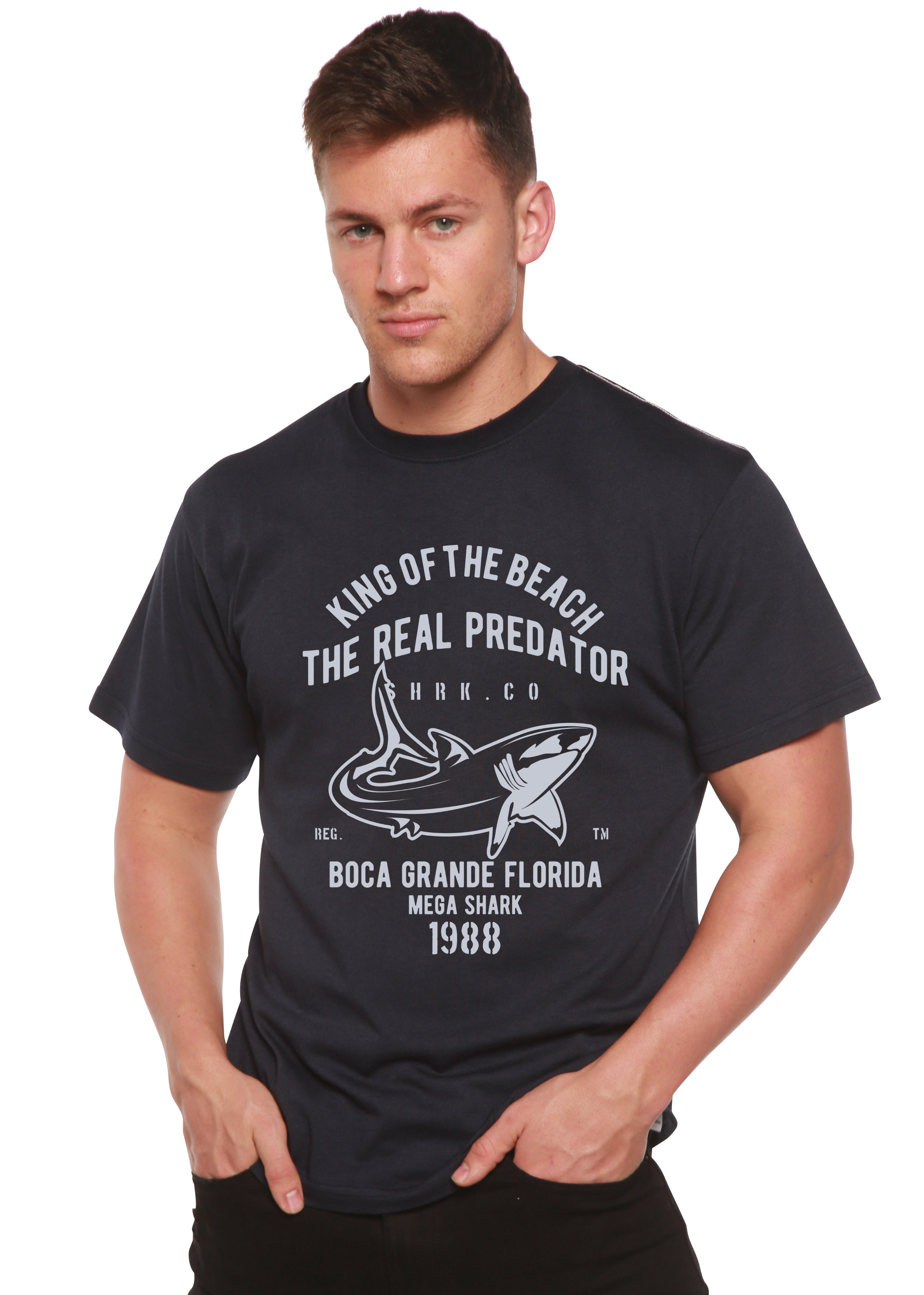 Shark Real Spun Bamboo® Men's Bamboo Viscose/Organic Cotton Short Sleeve Graphic T-Shirt - The7Letter