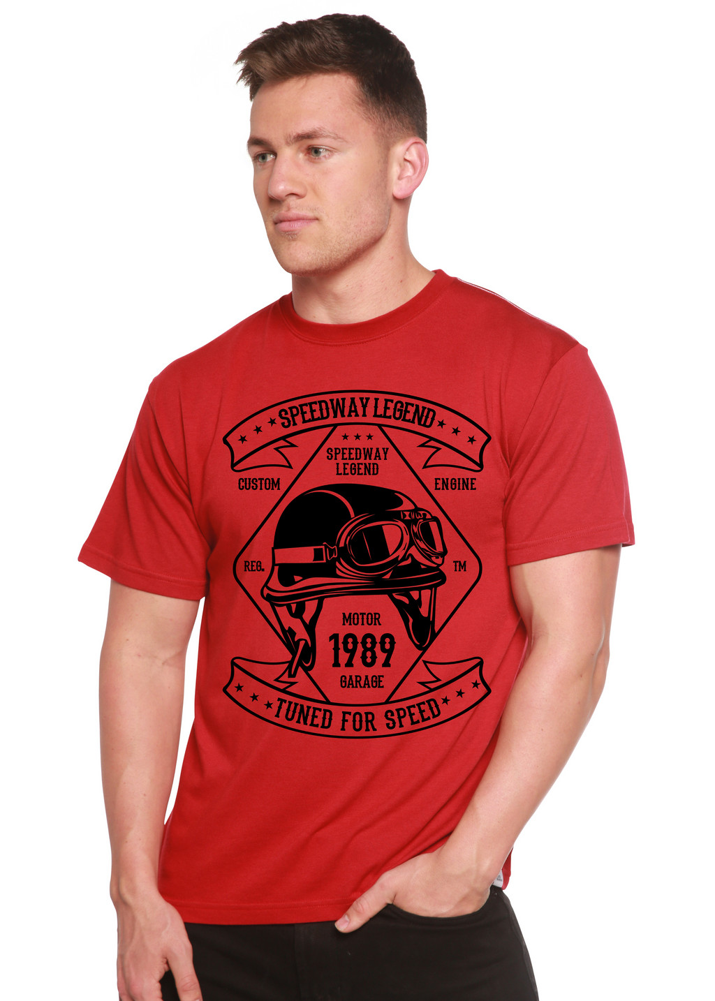 Speedway Legend Spun Bamboo® Men's Bamboo Viscose/Organic Cotton Short Sleeve Graphic T-Shirt - The7Letter