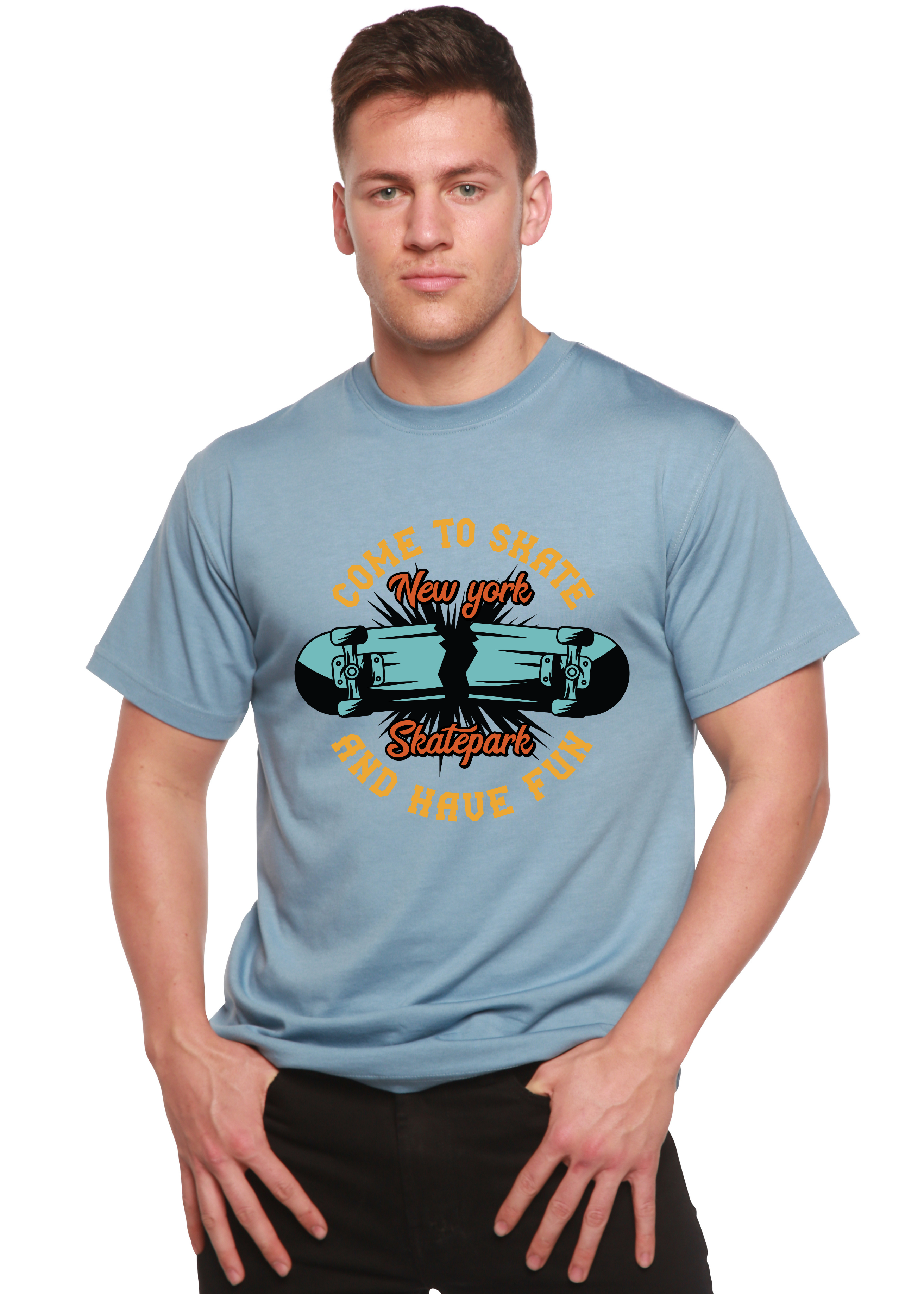New York Skatepark Men's Bamboo Viscose/Organic Cotton Short Sleeve Graphic T-Shirt - The7Letter