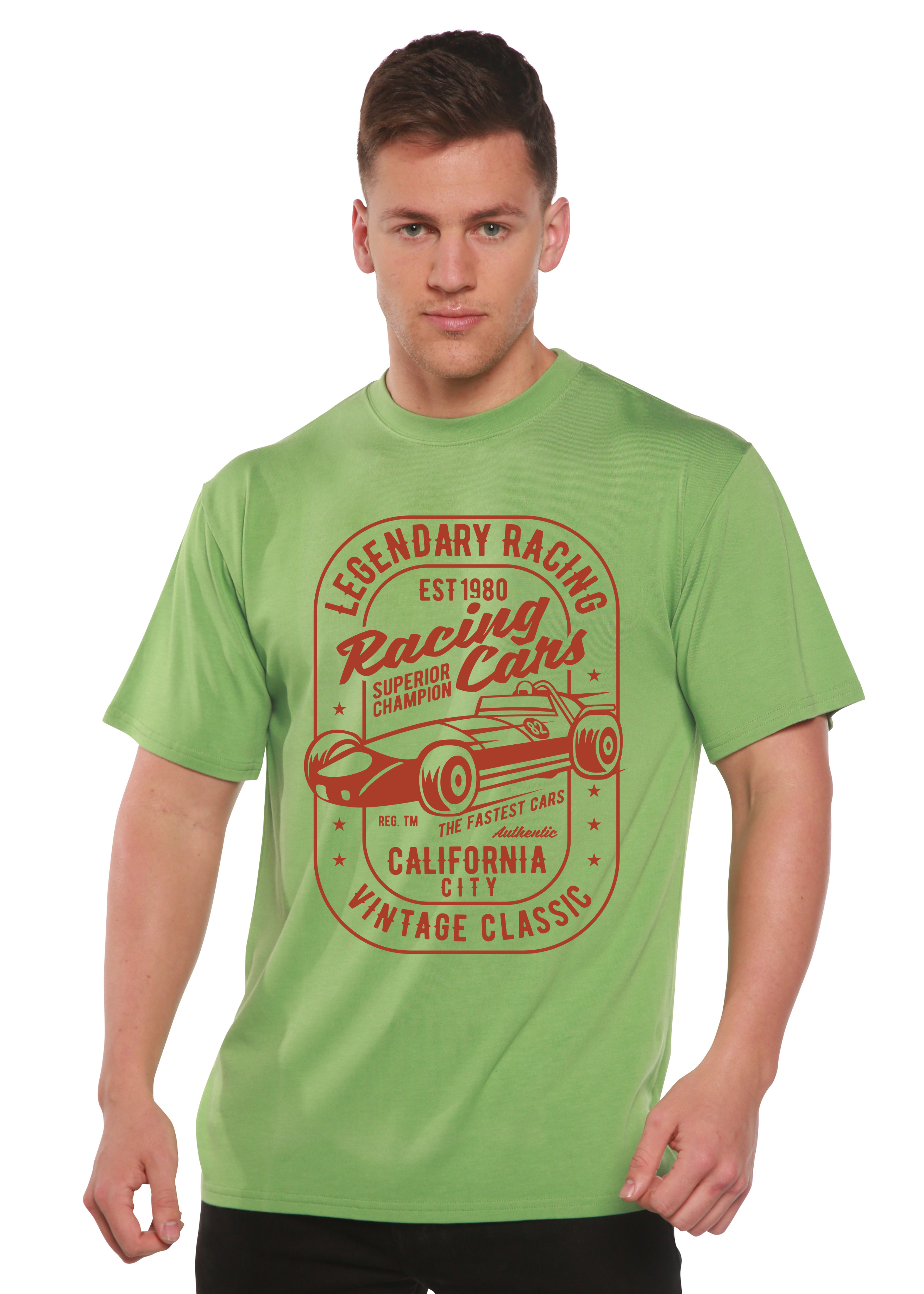 Legendary Racing Cars Men's Bamboo Viscose/Organic Cotton Short Sleeve Graphic T-Shirt - The7Letter