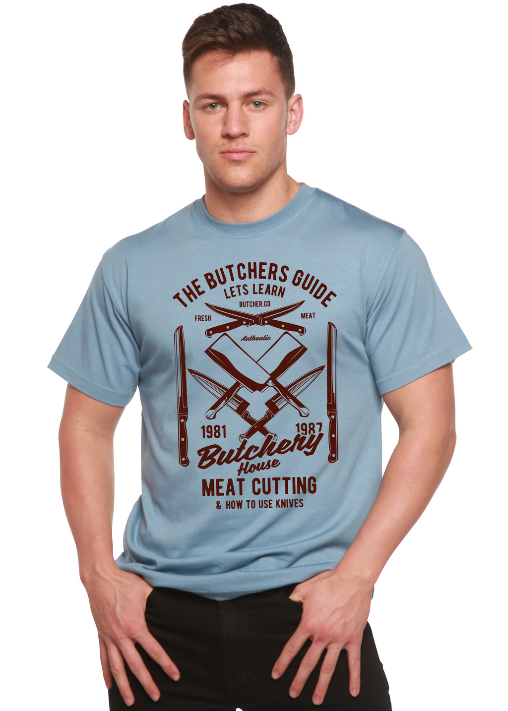 Butchery House Men's Bamboo Viscose/Organic Cotton Short Sleeve Graphic T-Shirt - The7Letter