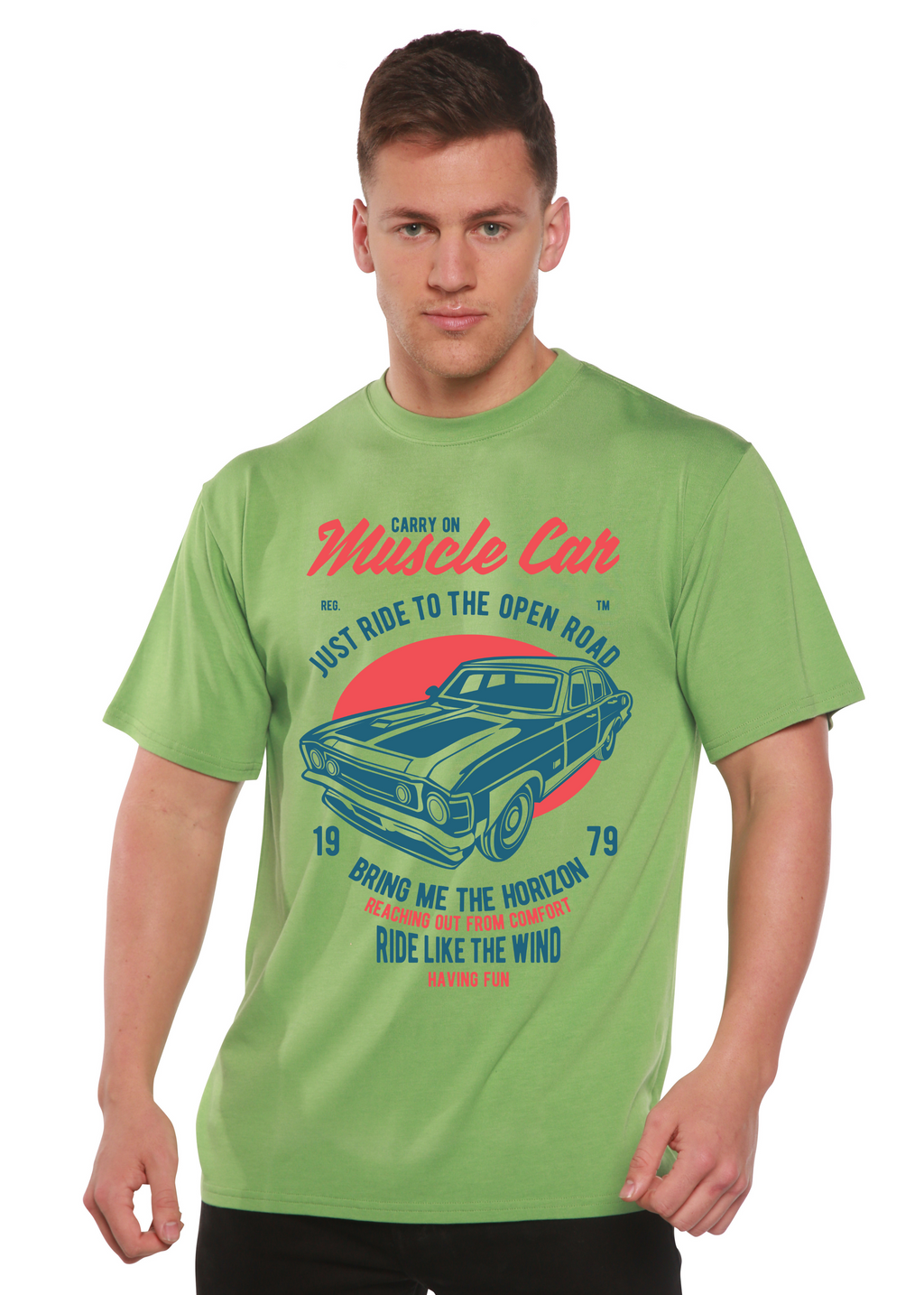 Muscle Car Spun Bamboo® Men's Bamboo Viscose/Organic Cotton Short Sleeve Graphic T-Shirt - The7Letter