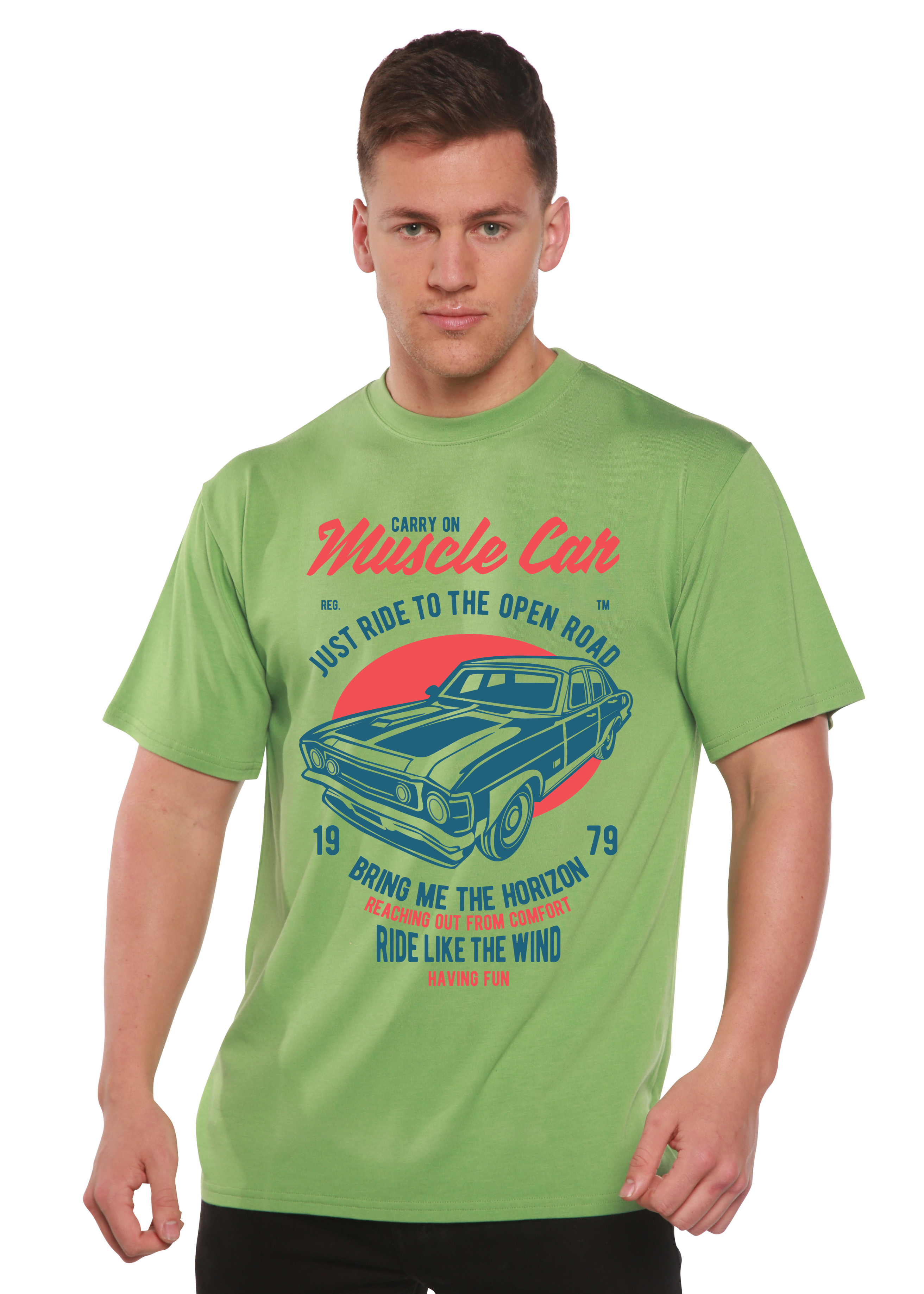 Muscle Car Spun Bamboo® Men's Bamboo Viscose/Organic Cotton Short Sleeve Graphic T-Shirt - The7Letter
