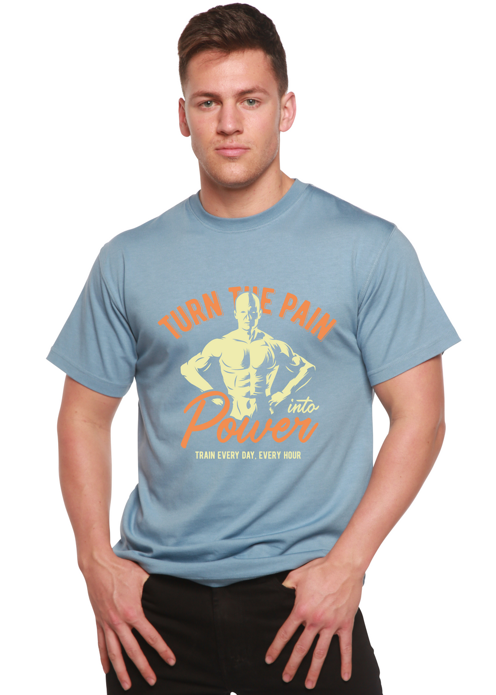 Turn The Pain Men's Bamboo Viscose/Organic Cotton Short Sleeve Graphic T-Shirt - The7Letter