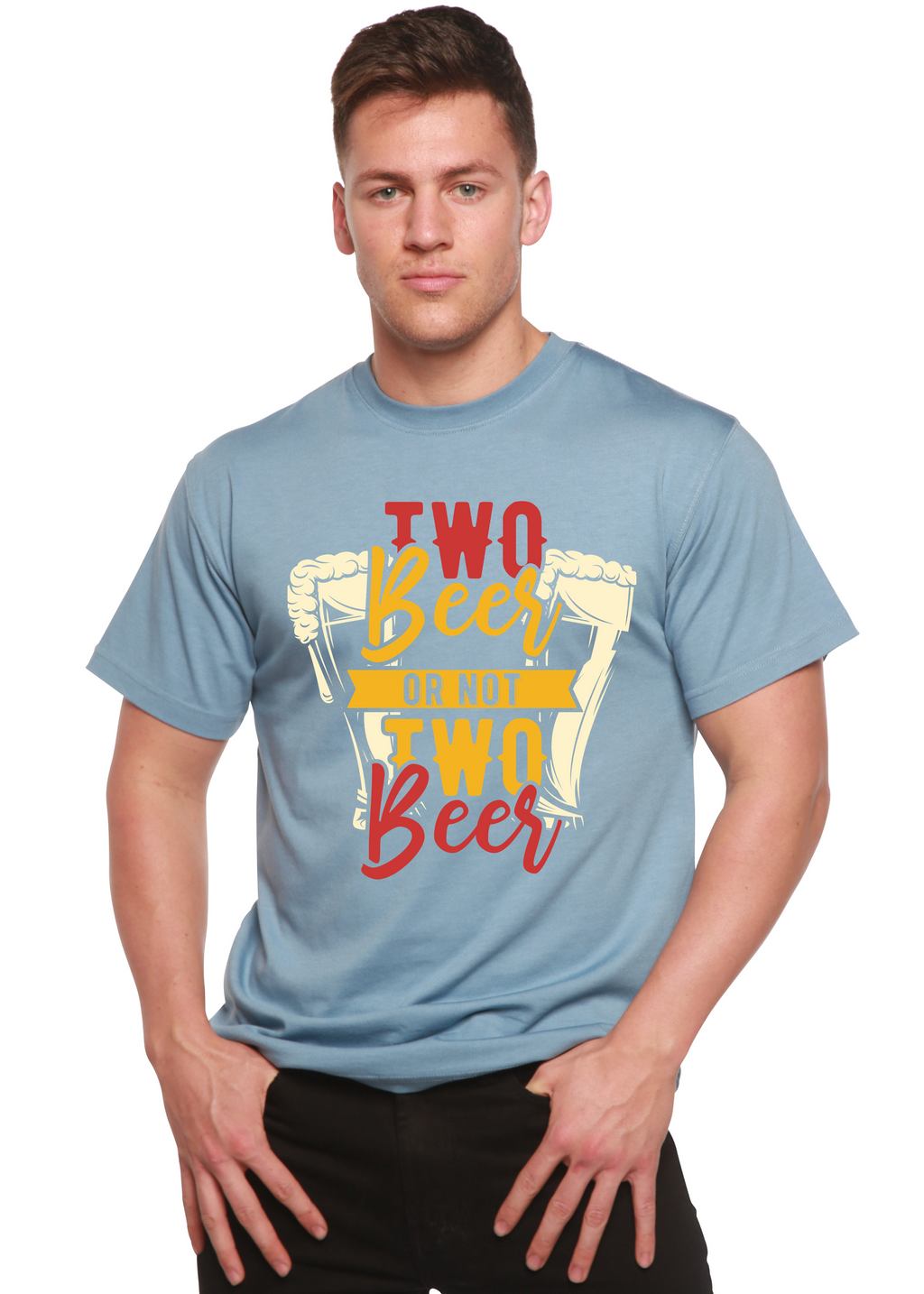 Two Beer Men's Bamboo Viscose/Organic Cotton Short Sleeve Graphic T-Shirt - The7Letter
