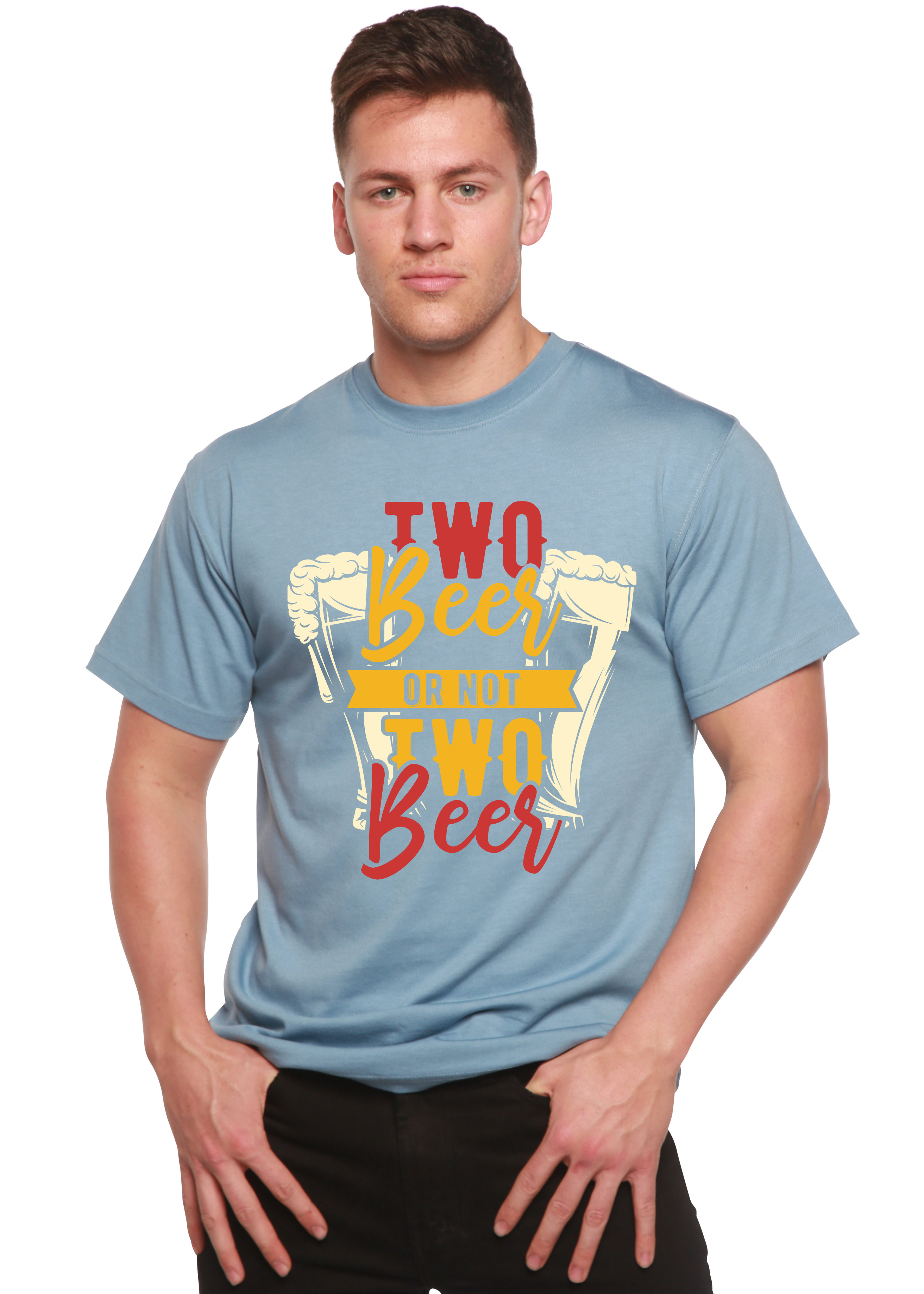 Two Beer Men's Bamboo Viscose/Organic Cotton Short Sleeve Graphic T-Shirt - The7Letter