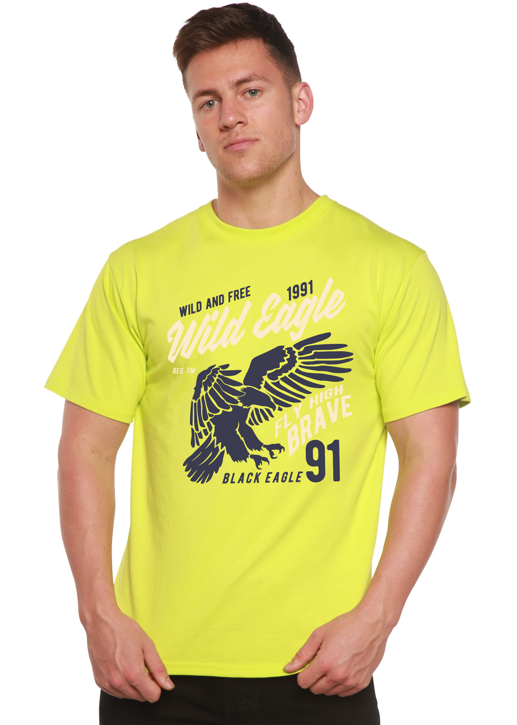 Wild Eagle Spun Bamboo® Men's Bamboo Viscose/Organic Cotton Short Sleeve Graphic T-Shirt - The7Letter