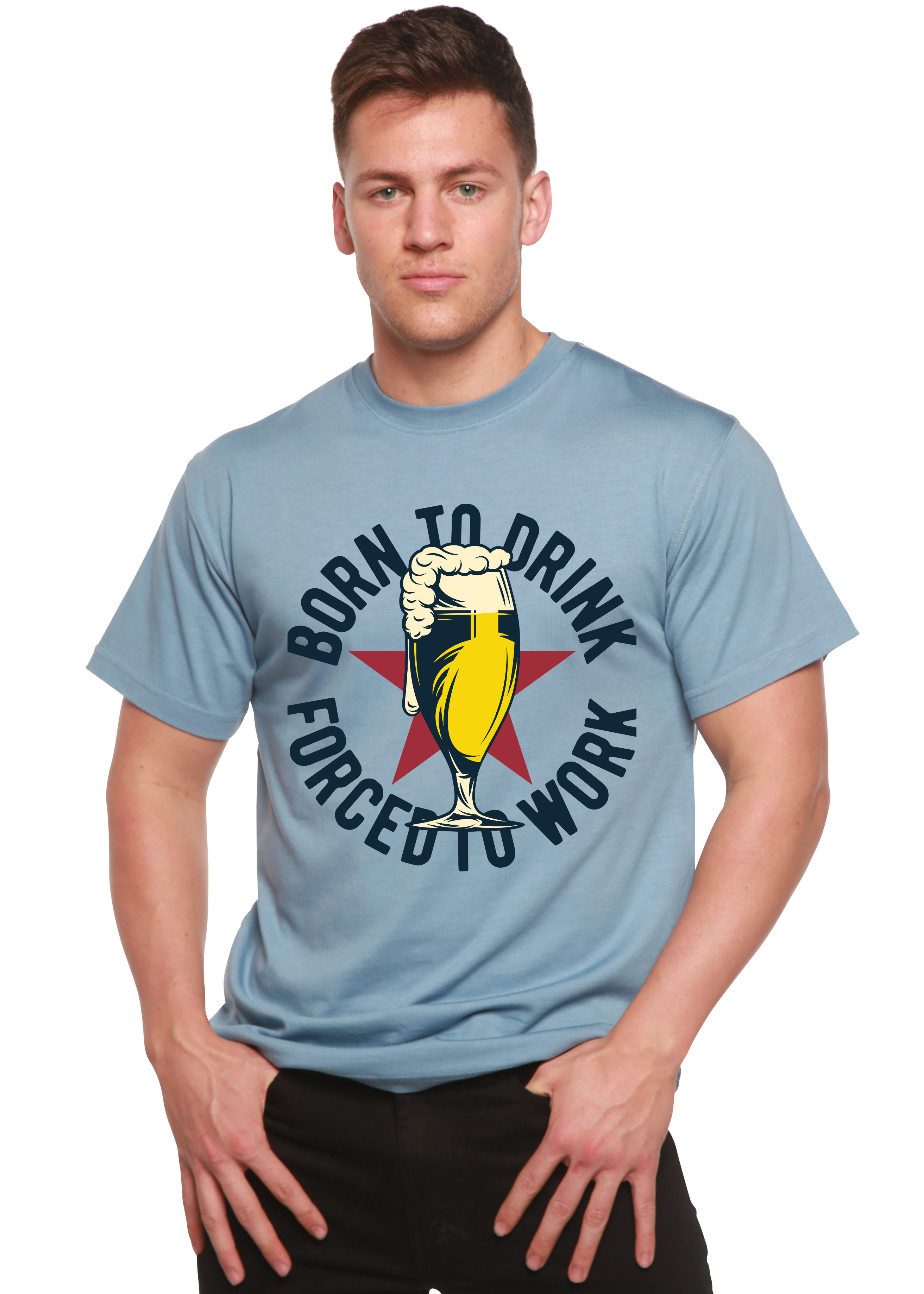 Born to Drink Men's Bamboo Viscose/Organic Cotton Short Sleeve Graphic T-Shirt - The7Letter