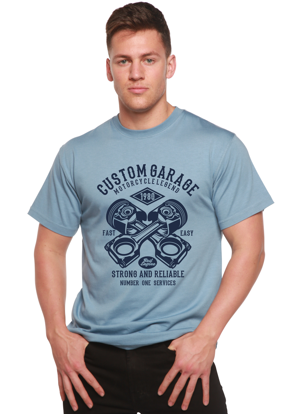 Custom Garage Men's Bamboo Viscose/Organic Cotton Short Sleeve Graphic T-Shirt - The7Letter