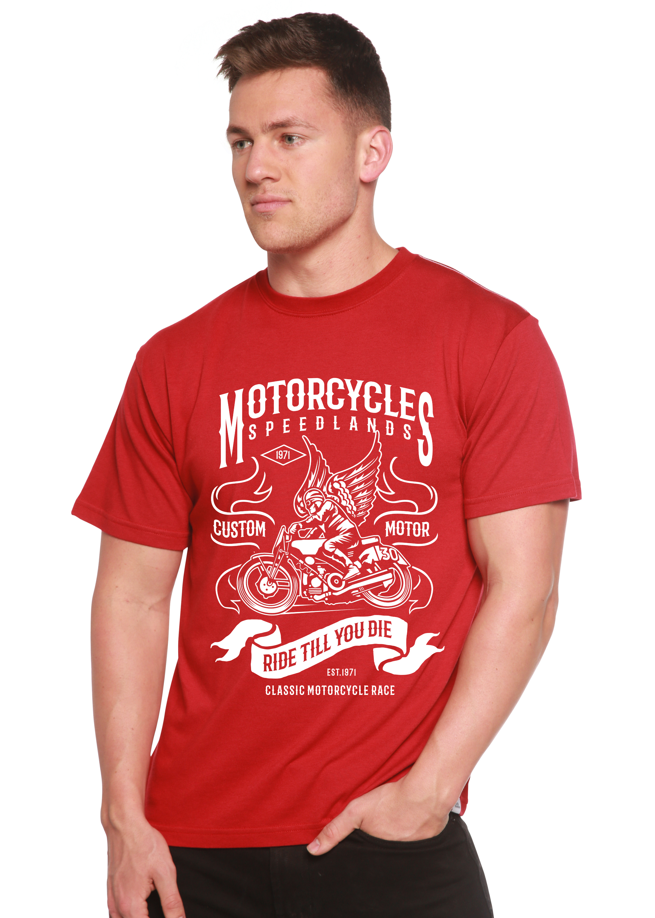 Motorcycles Men's Bamboo Viscose/Organic Cotton Short Sleeve Graphic T-Shirt - The7Letter