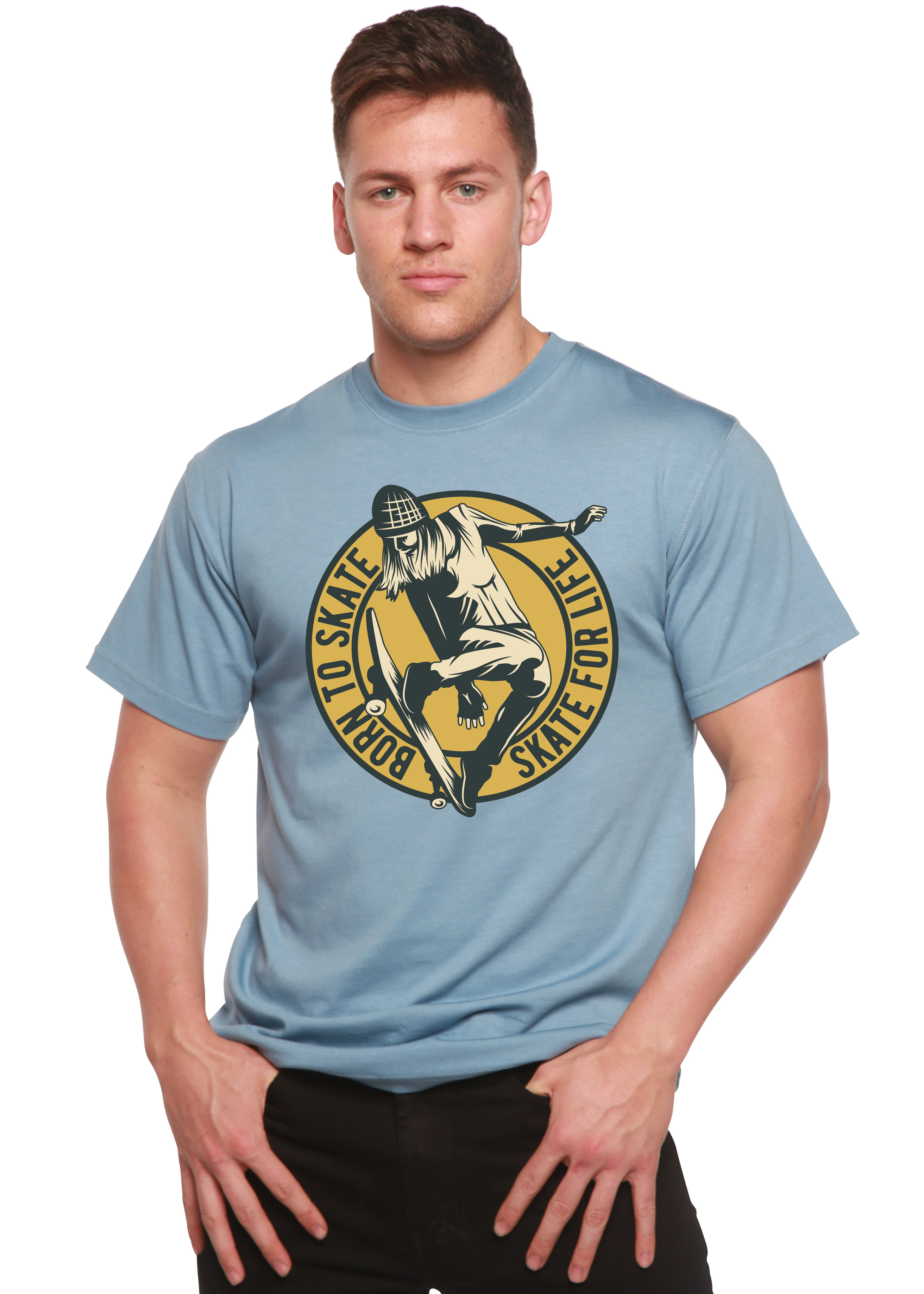 Skate For Life Men's Bamboo Viscose/Organic Cotton Short Sleeve Graphic T-Shirt - The7Letter