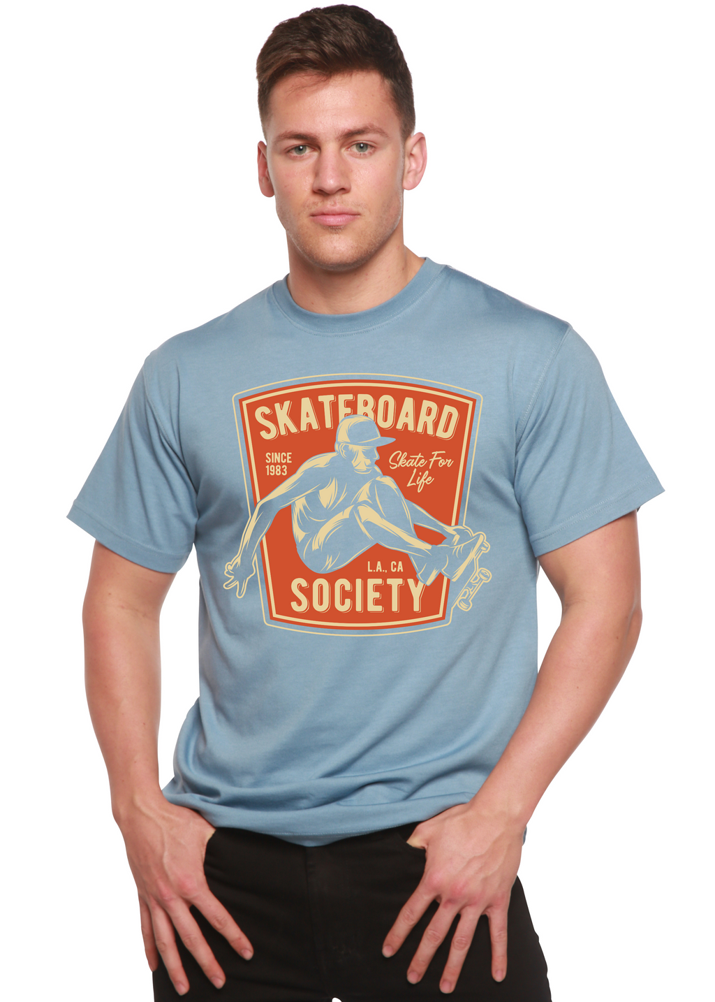 Skateboard Society Men's Bamboo Viscose/Organic Cotton Short Sleeve Graphic T-Shirt - The7Letter