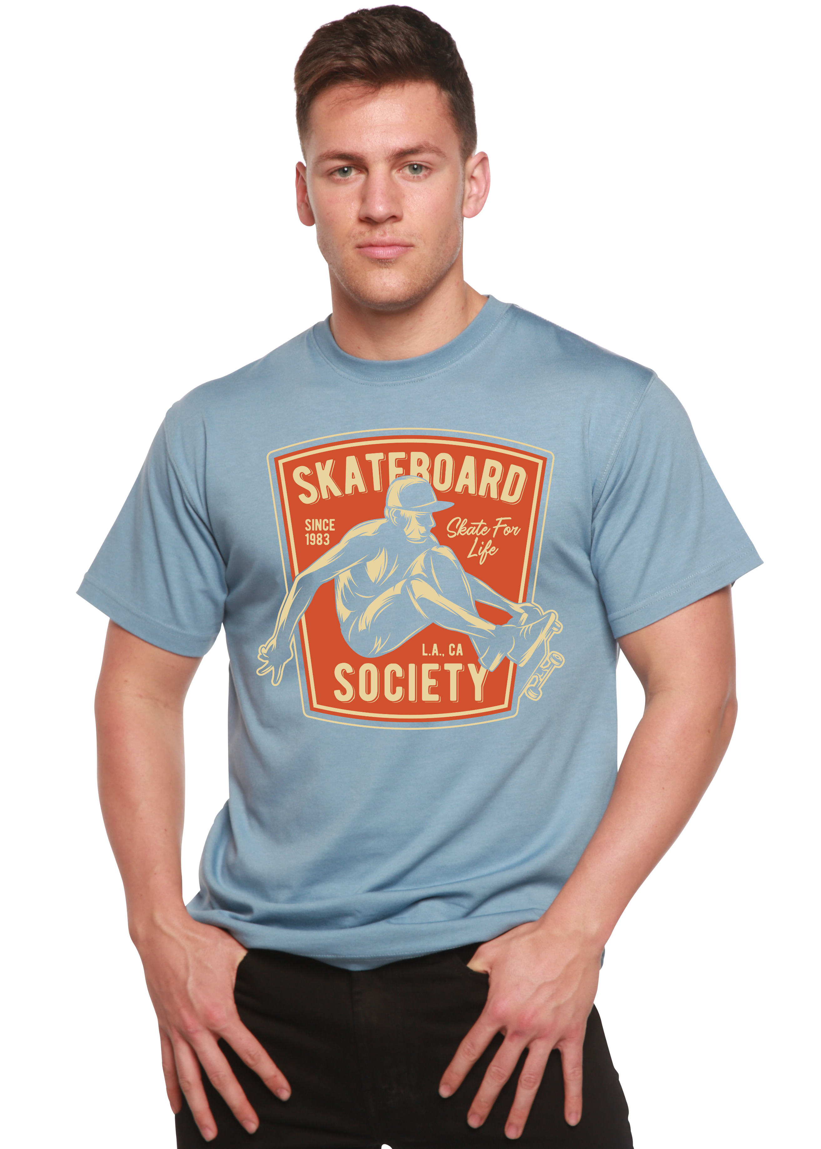 Skateboard Society Men's Bamboo Viscose/Organic Cotton Short Sleeve Graphic T-Shirt - The7Letter