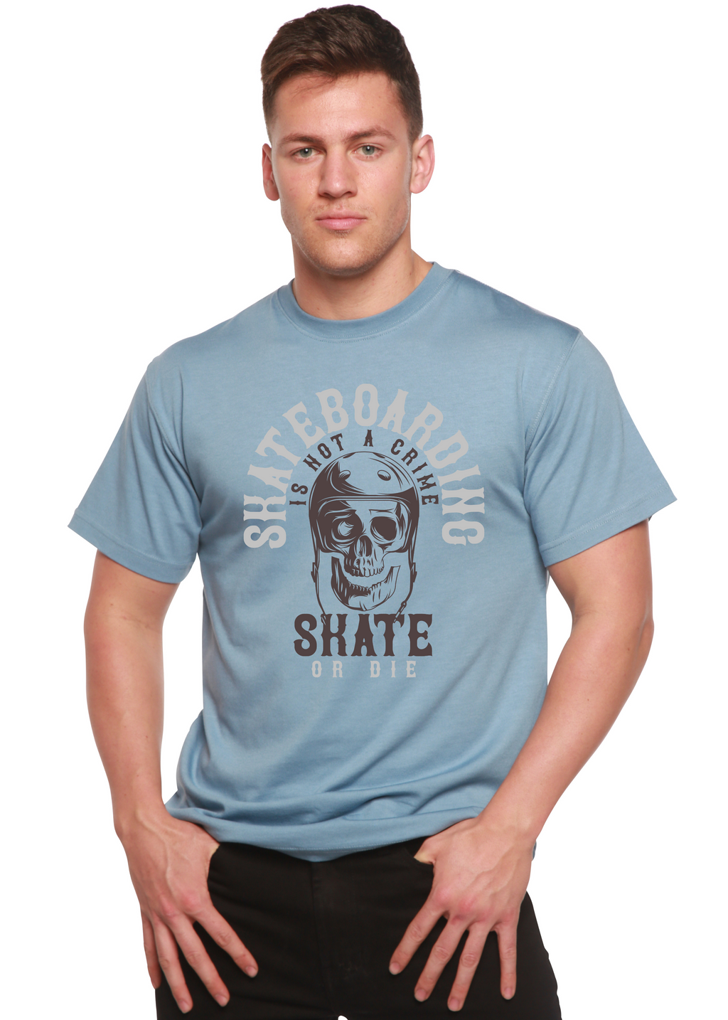 Skate Boarding Men's Bamboo Viscose/Organic Cotton Short Sleeve Graphic T-Shirt - The7Letter