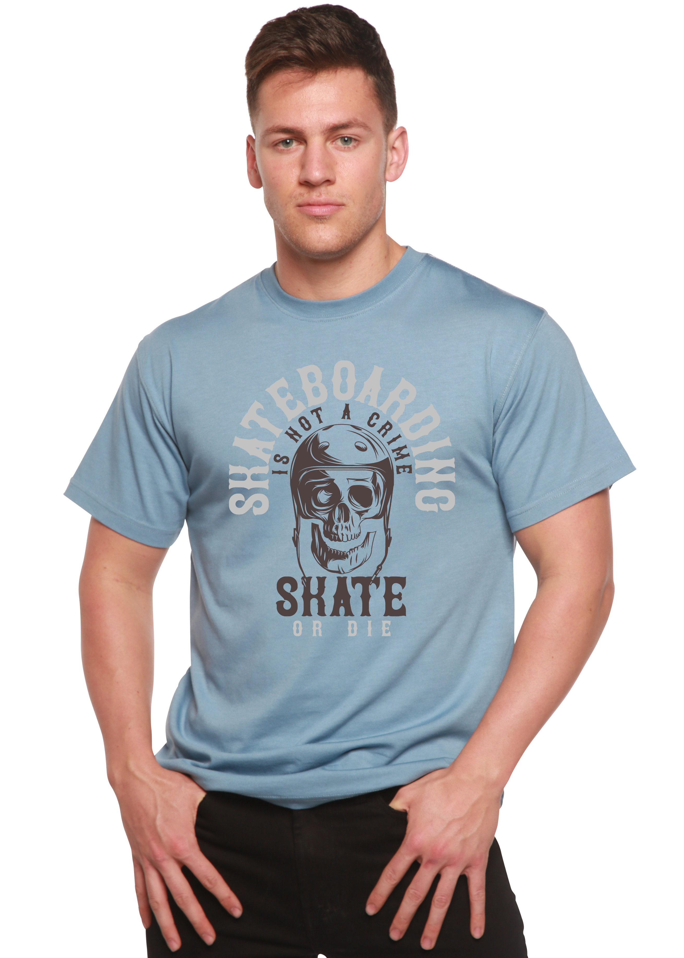 Skate Boarding Men's Bamboo Viscose/Organic Cotton Short Sleeve Graphic T-Shirt - The7Letter