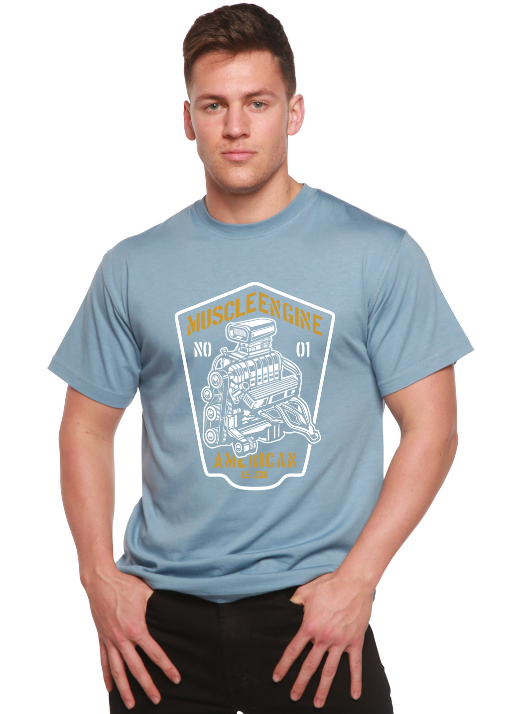 Muscle Engine Spun Bamboo® Men's Bamboo Viscose/Organic Cotton Short Sleeve Graphic T-Shirt - The7Letter